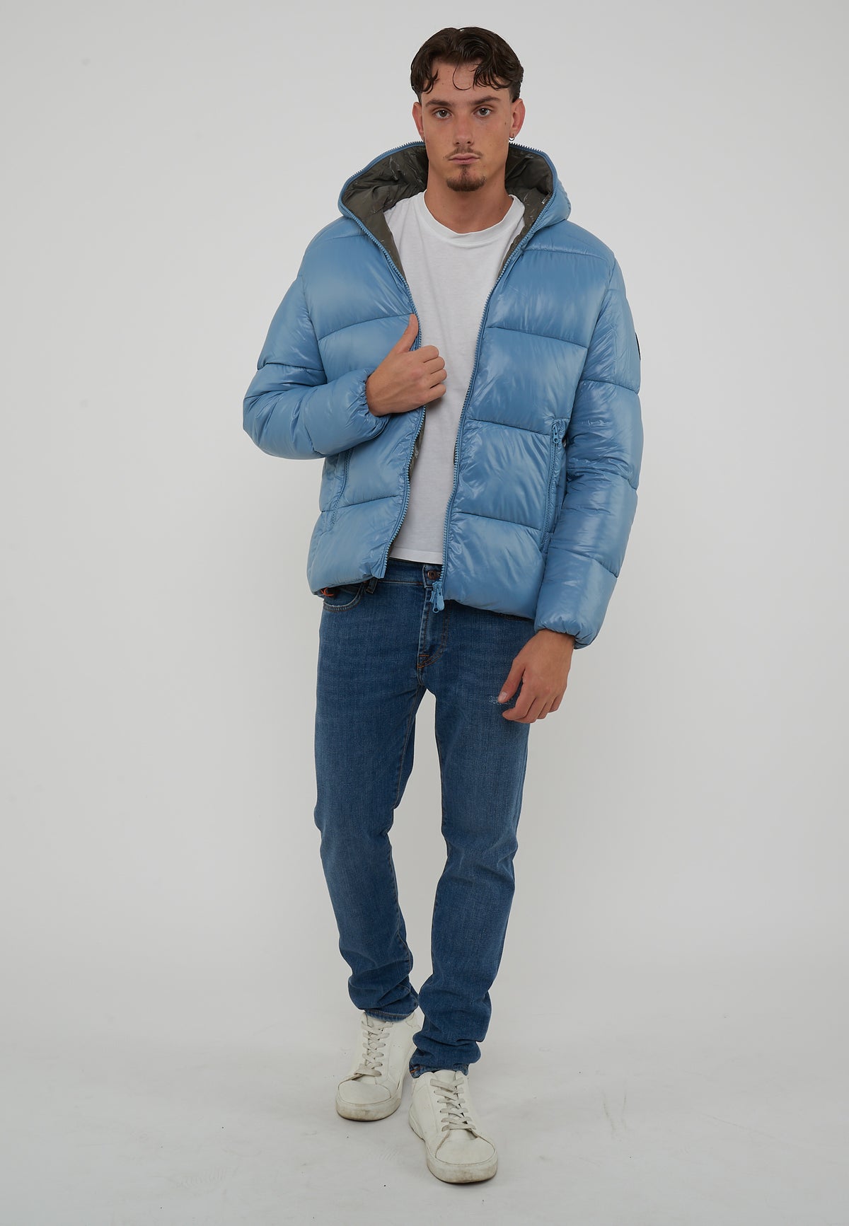 Piumino Animal Free Con Cappuccio Uomo Edgard Dolphni Blue