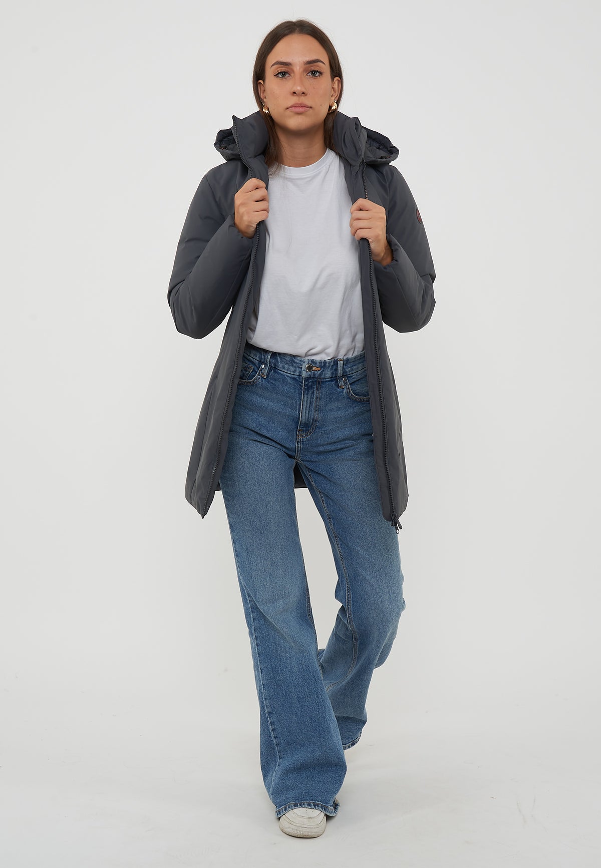 Parka Donna Con Cappuccio Rachel Ebony Grey