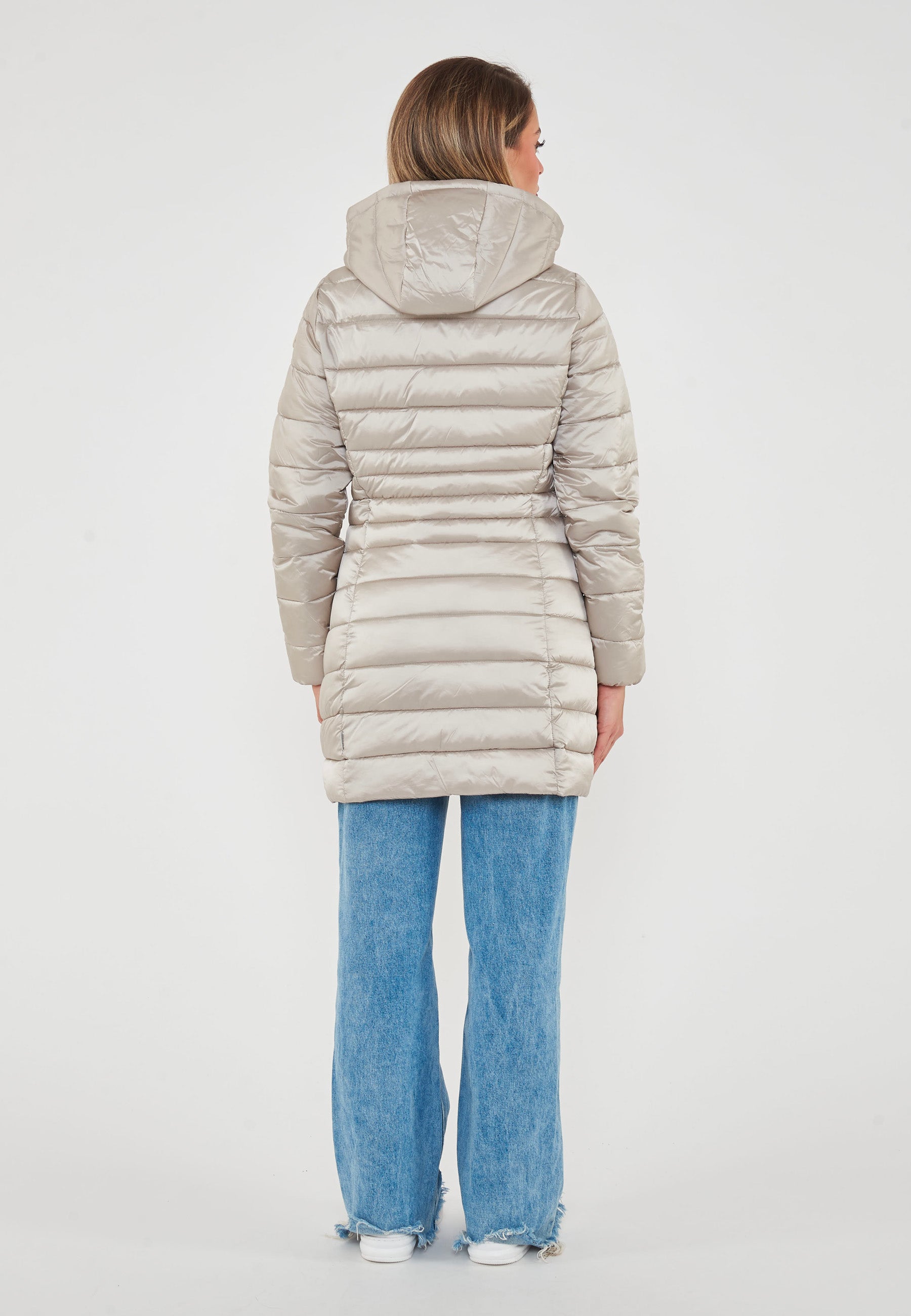 Piumino Lungo Da Donna Modello Reese Rainy Beige