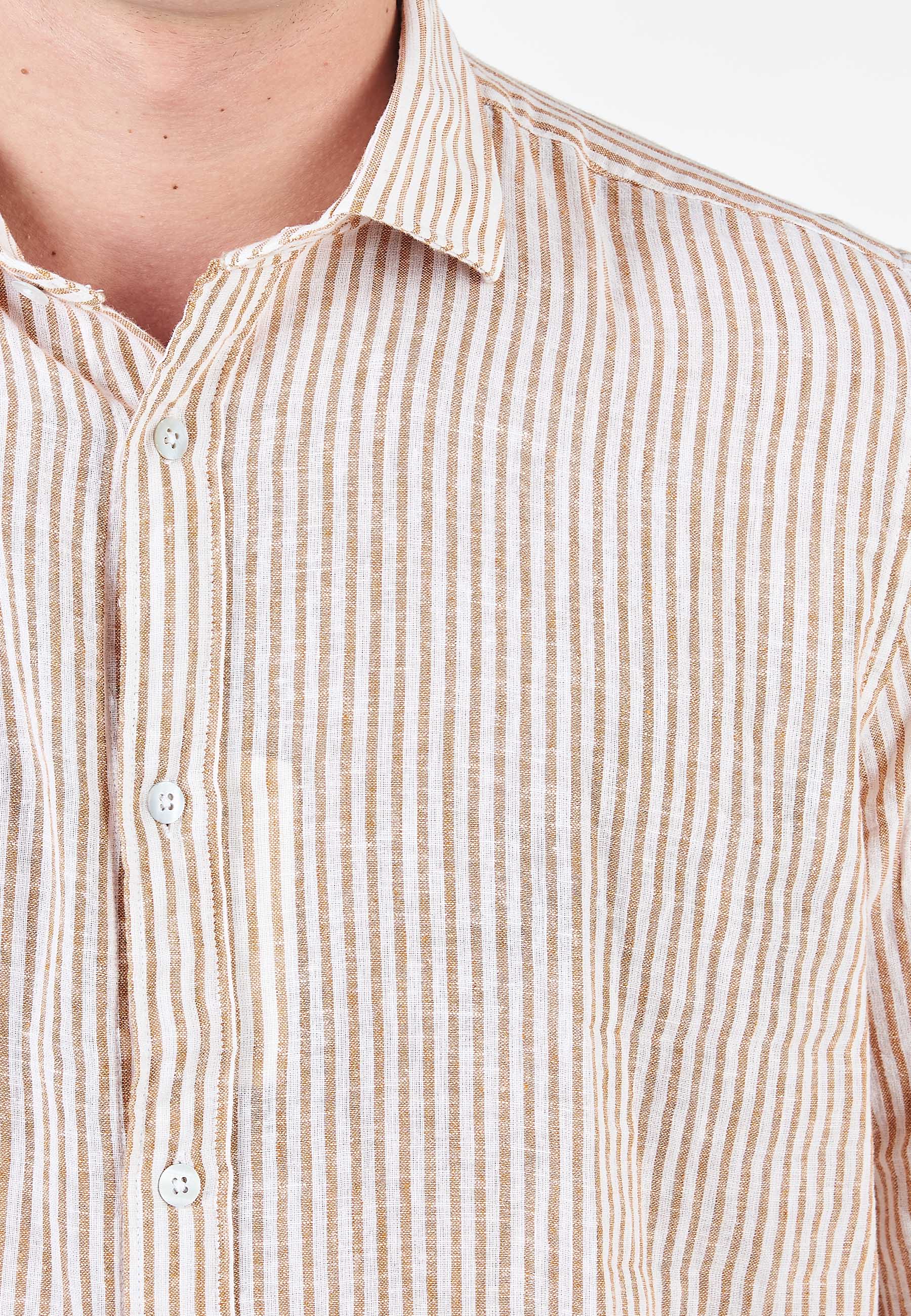 Camicia Alley Docks A Righe Misto Lino