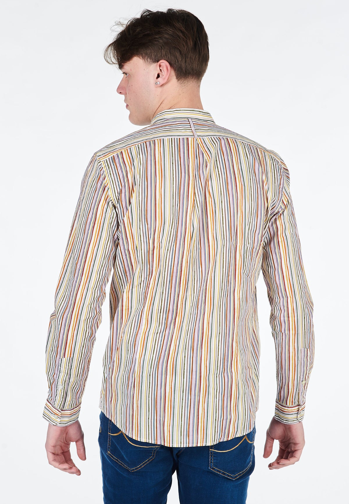 Camicia Coreana Alley Docks Cotone Rigato Multicolor