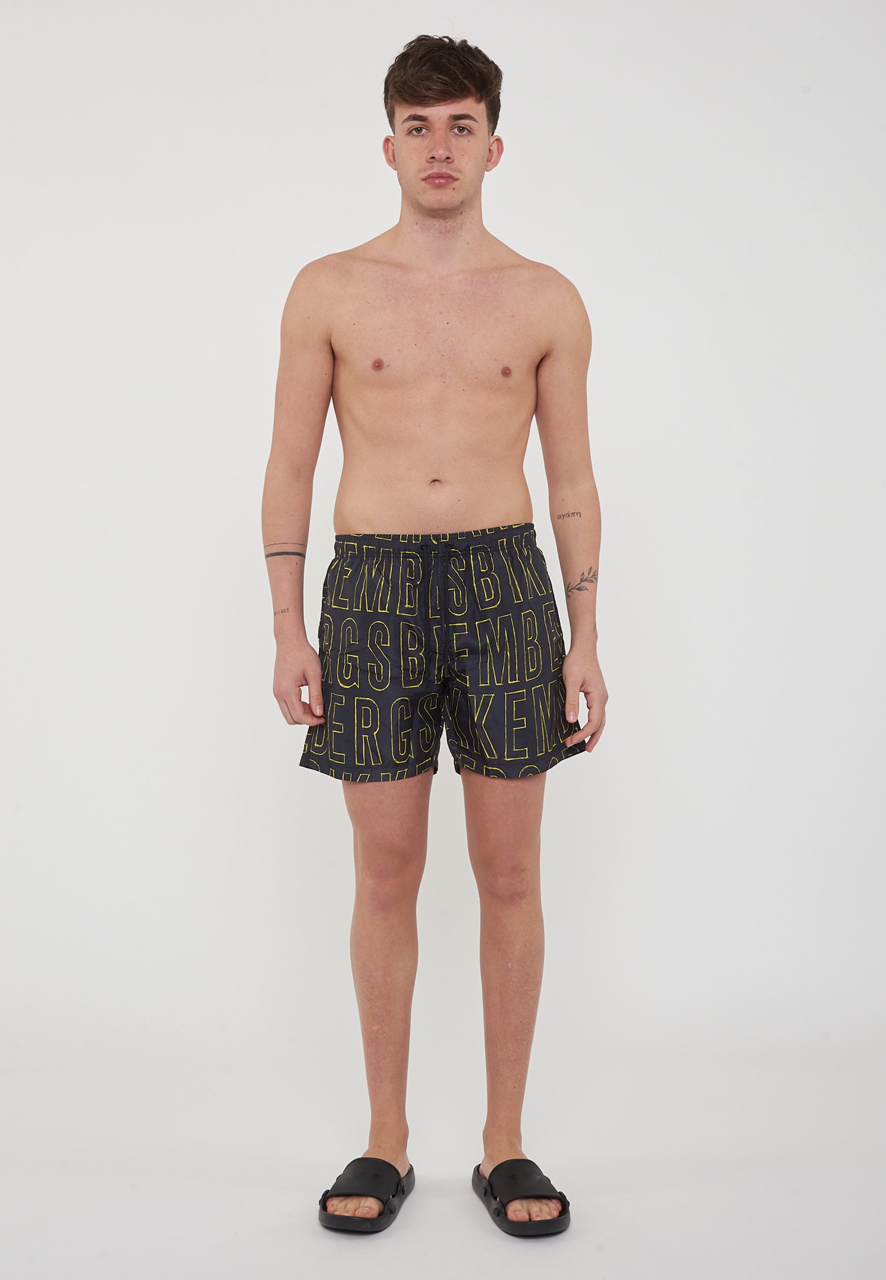 Boxer Mare Uomo Stampa Al Tratto Black
