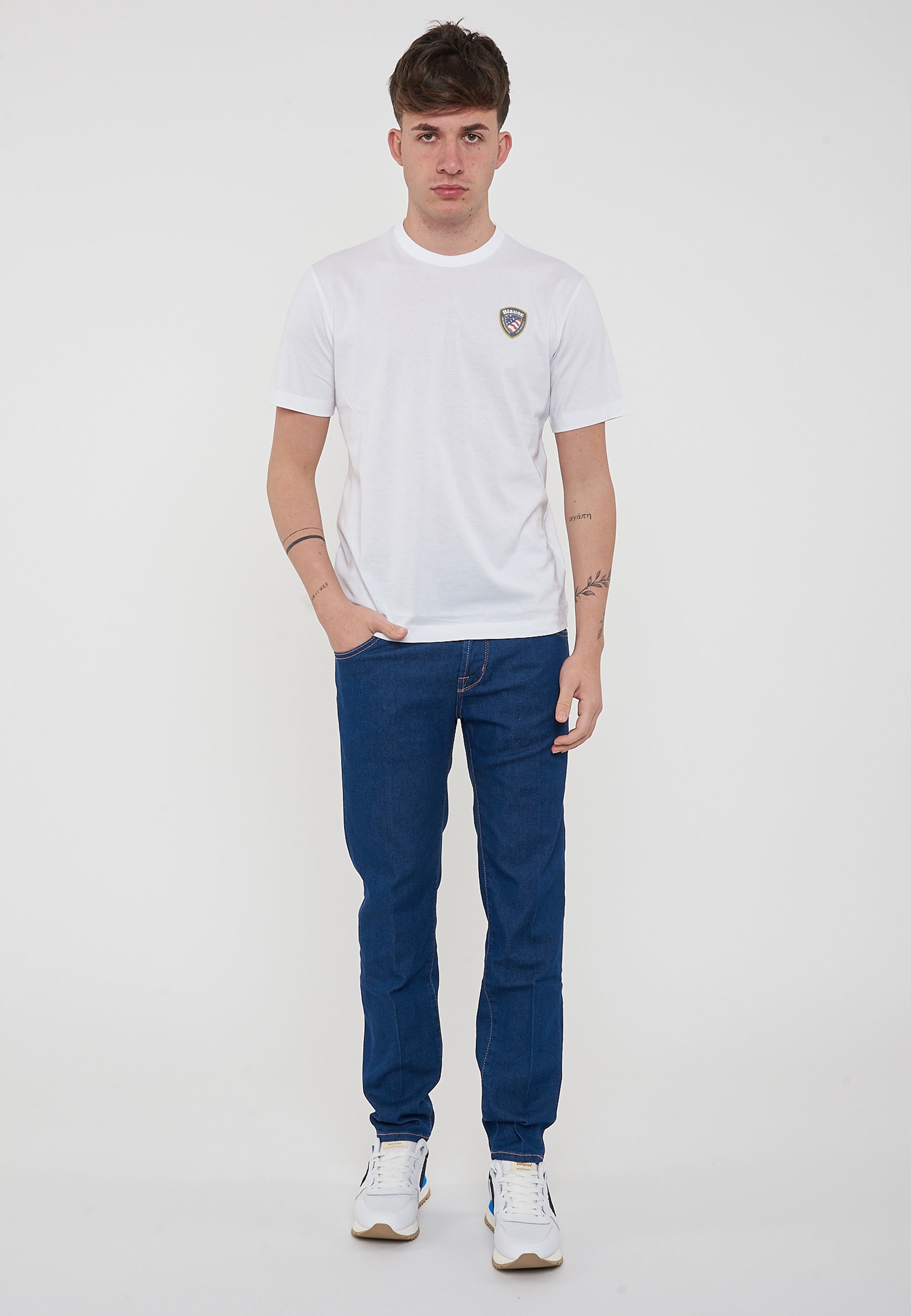T-Shirt Logo Gommato Faxon Bianco Ottico
