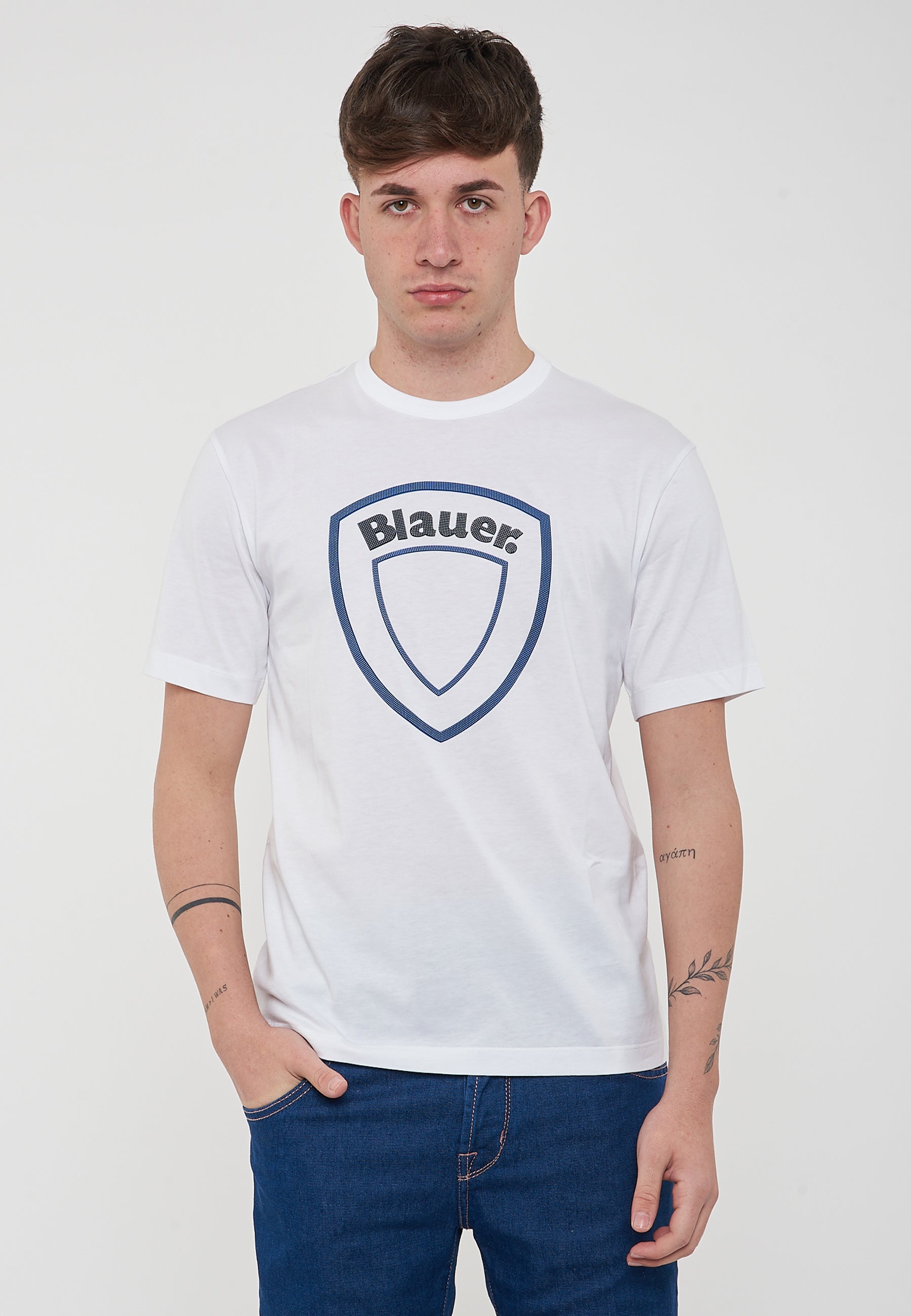 T-Shirt Scudo Grande Hallet Bianco Ottico