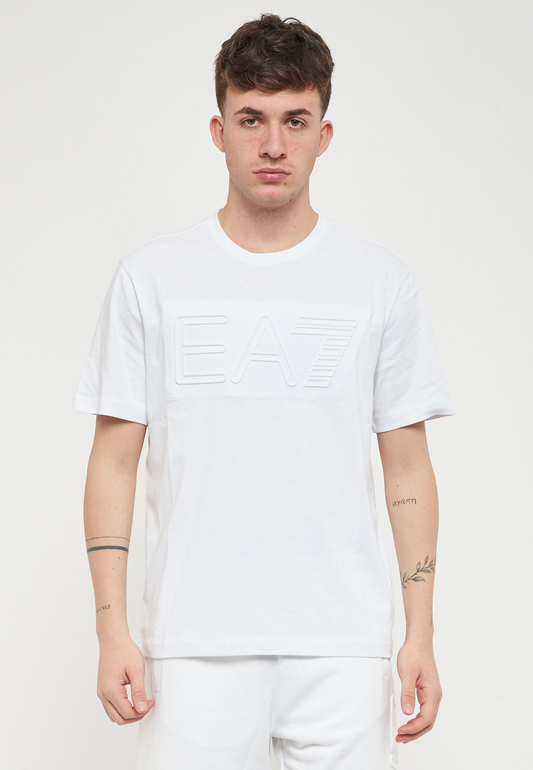T-Shirt Logo Series A Maniche Corte In Jersey Di Cotone Organico White