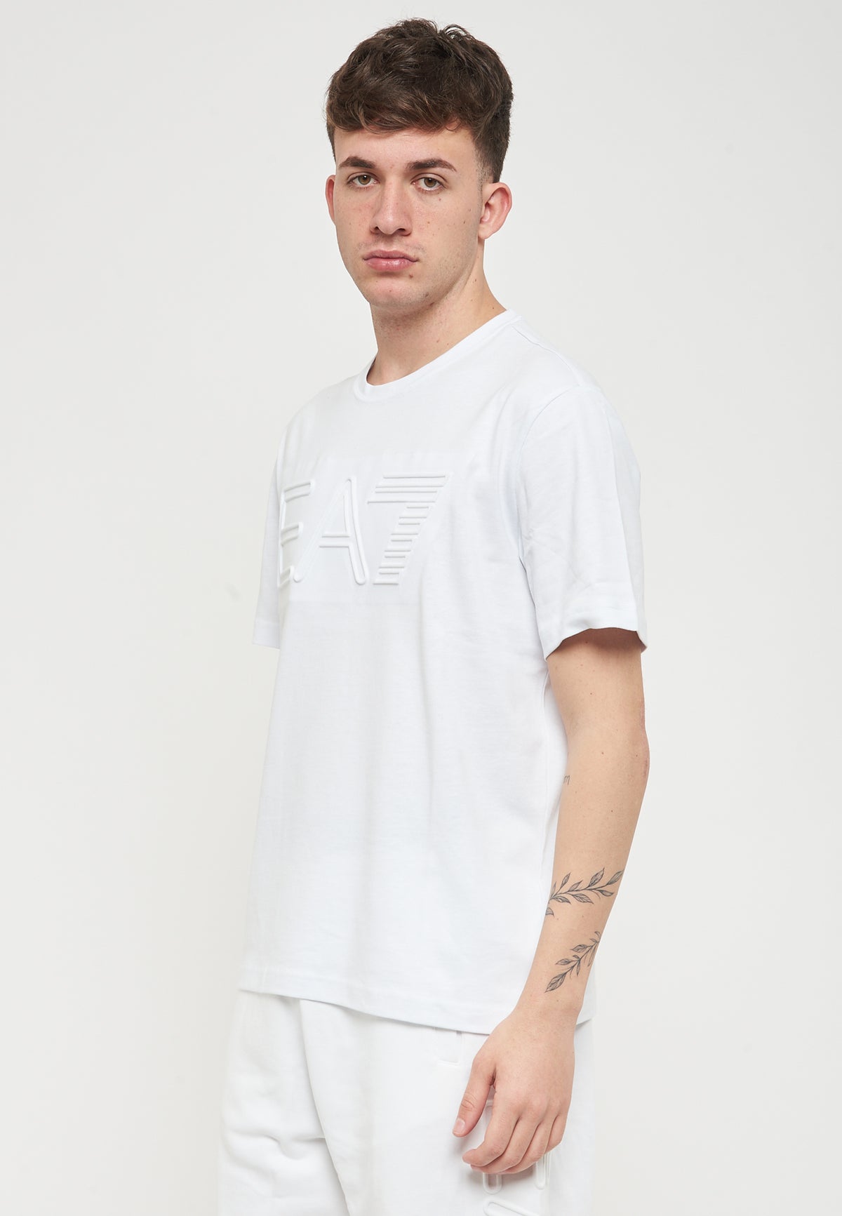 T-Shirt Logo Series A Maniche Corte In Jersey Di Cotone Organico White