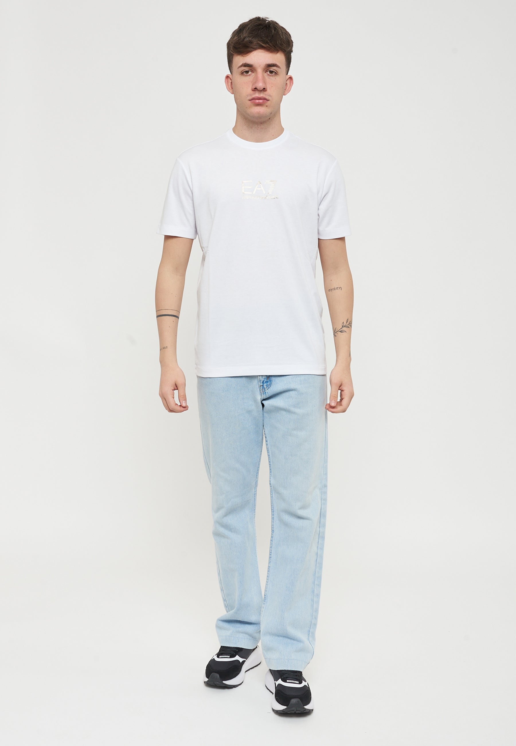 T-Shirt Girocollo Gold Label In Jersey Di Viscosa White