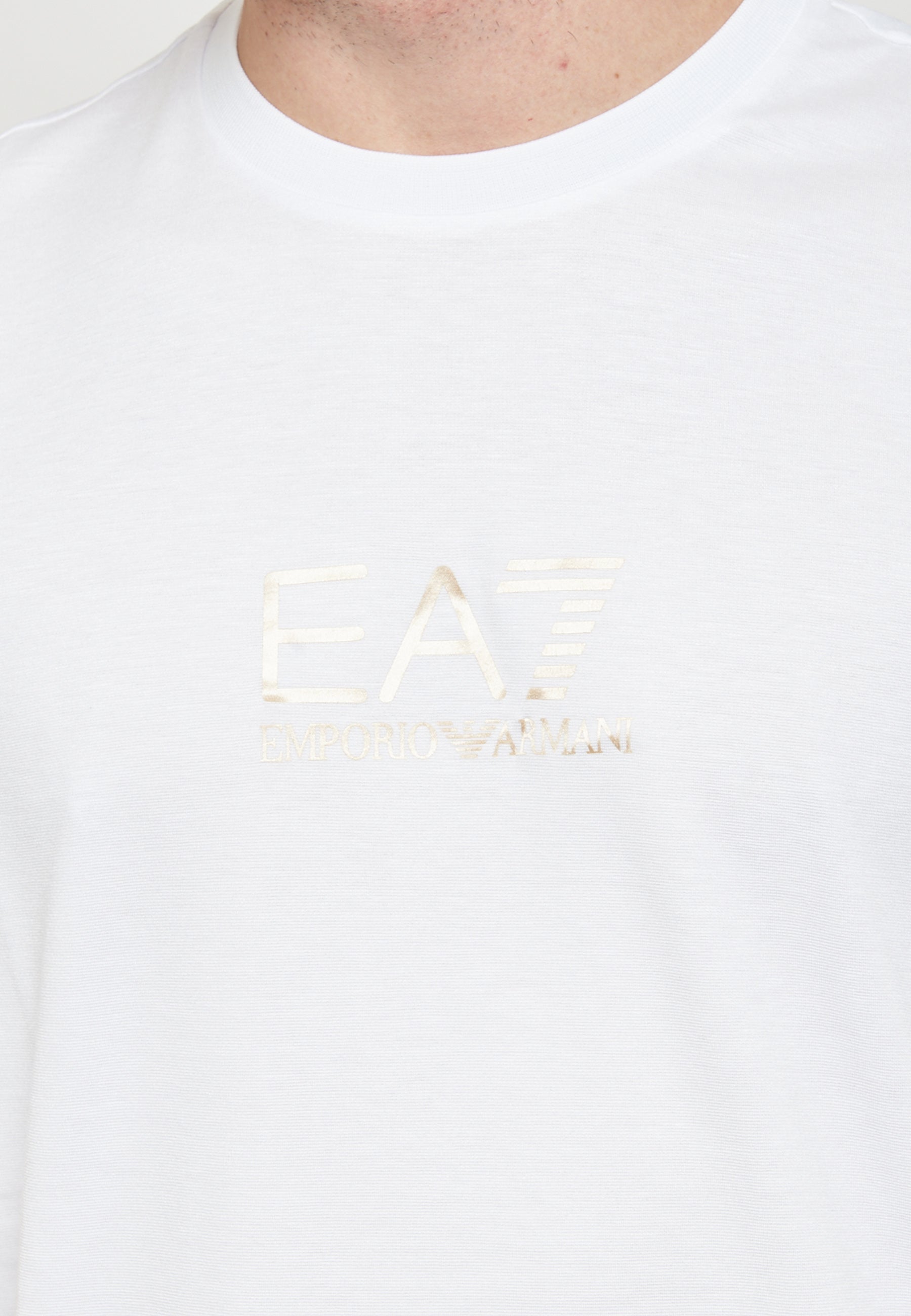 T-Shirt Girocollo Gold Label In Jersey Di Viscosa White