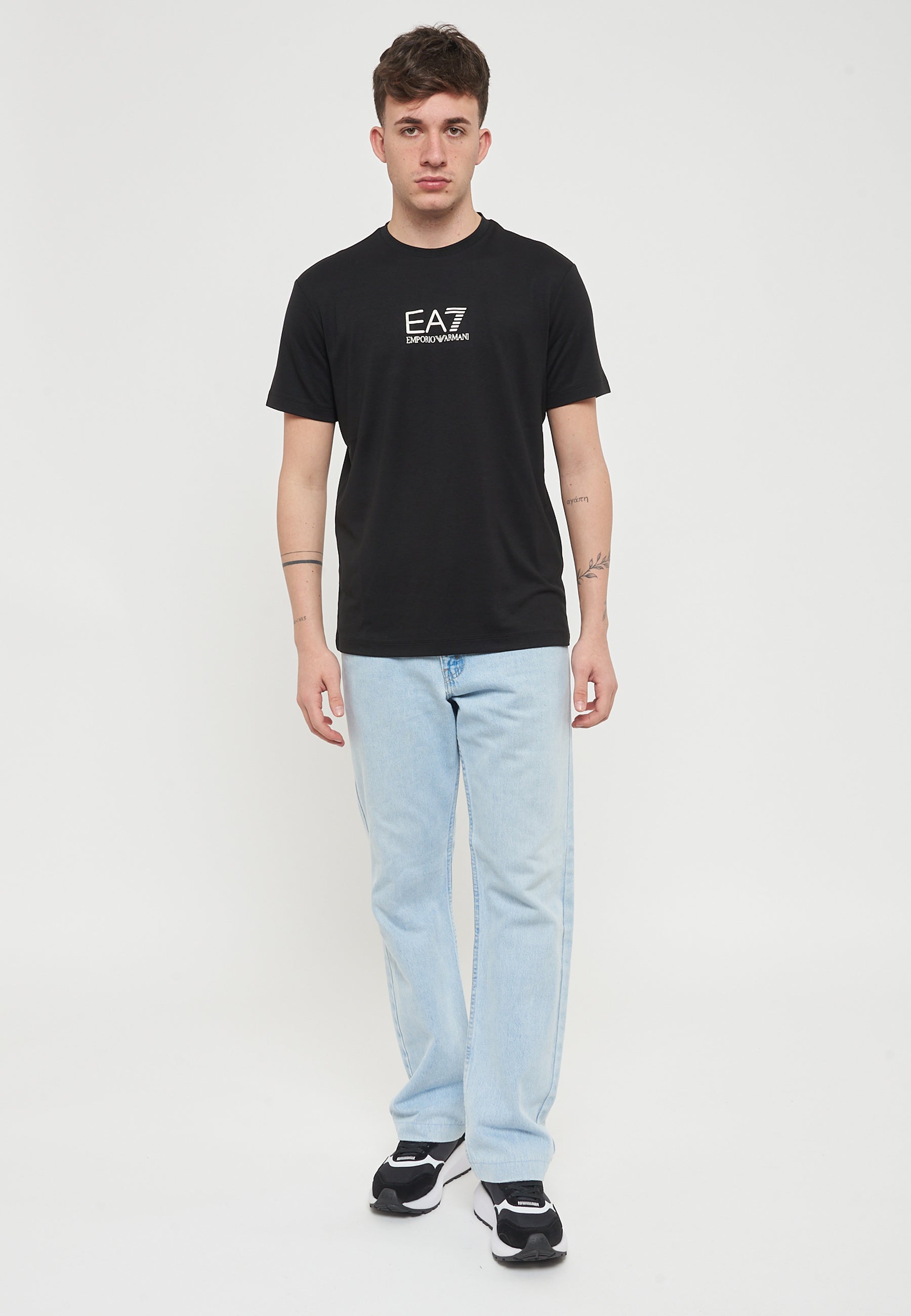 T-Shirt Girocollo Gold Label In Jersey Di Viscosa Black