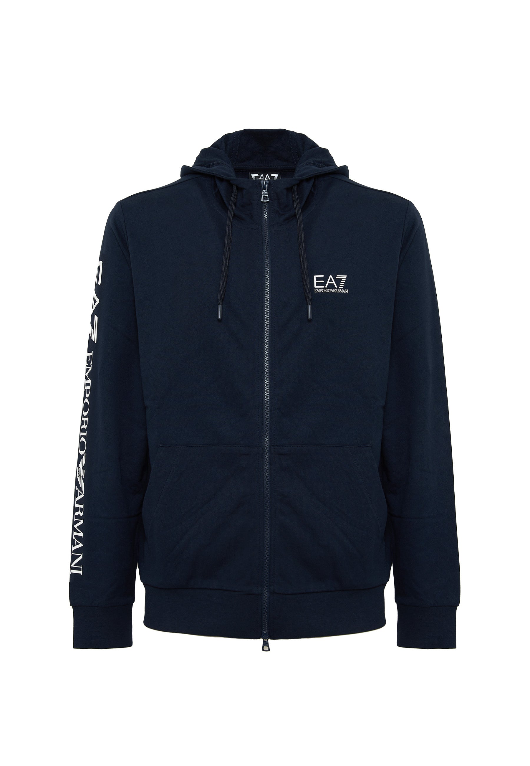 Felpa Con Cappuccio Logo Series In Cotone Blue
