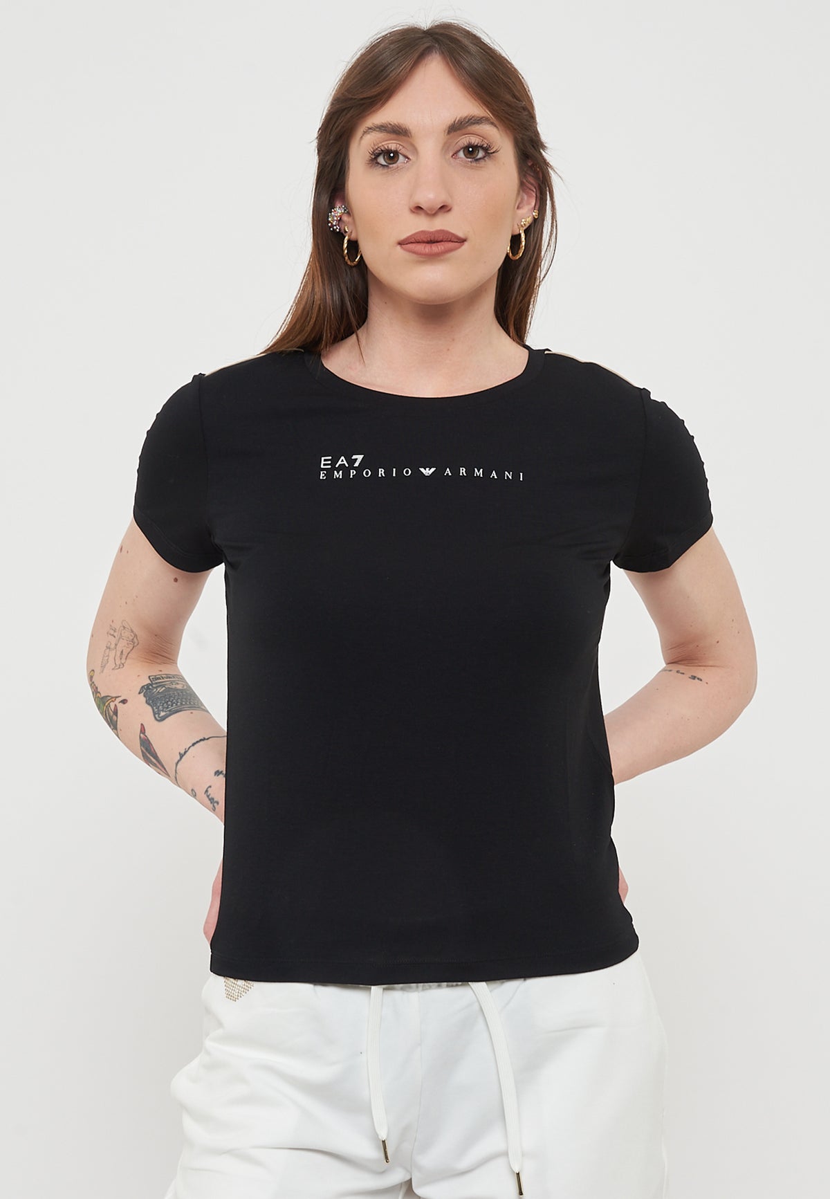 T-Shirt Girocollo Dynamic Athlete In Tessuto Tecnico Natural VENTUS7 Black<BR/>