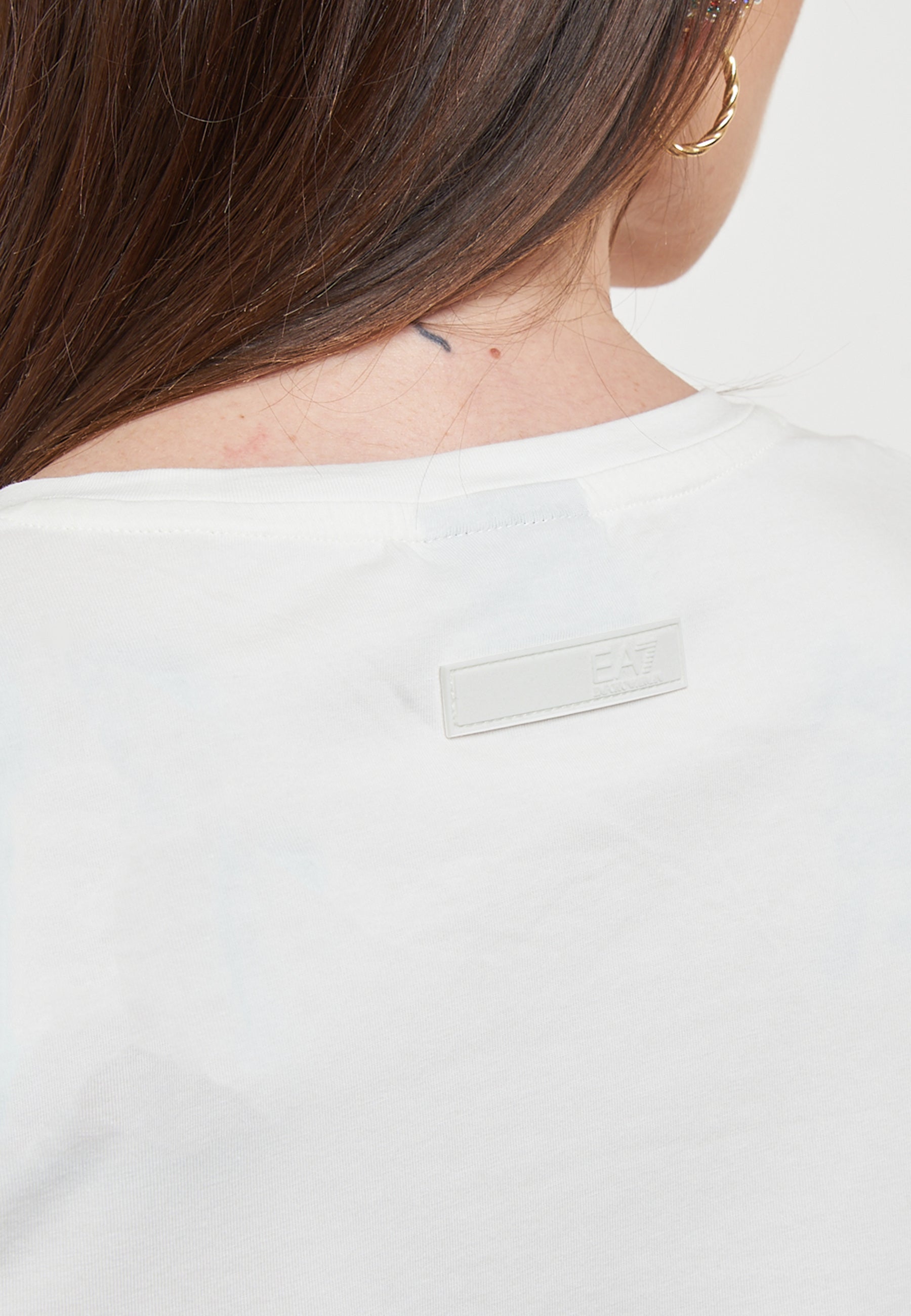 T-Shirt Girocollo Ea7 Emporio Armani Donna Star White