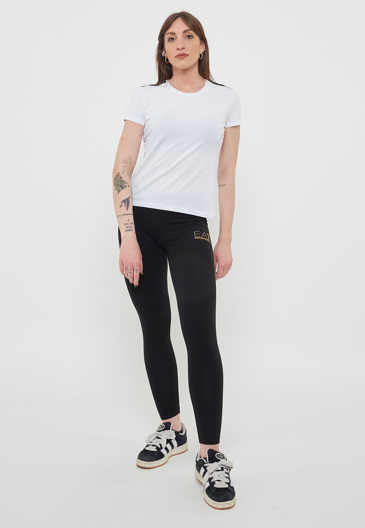 T-Shirt Logo Series In Jersey Di Cotone Stretch White<BR/>