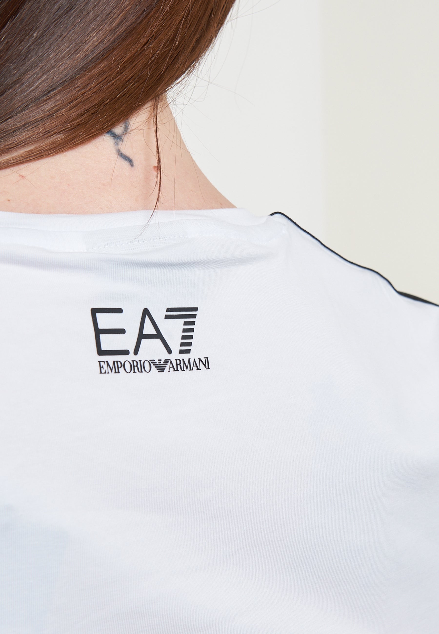 T-Shirt Logo Series In Jersey Di Cotone Stretch White<BR/>