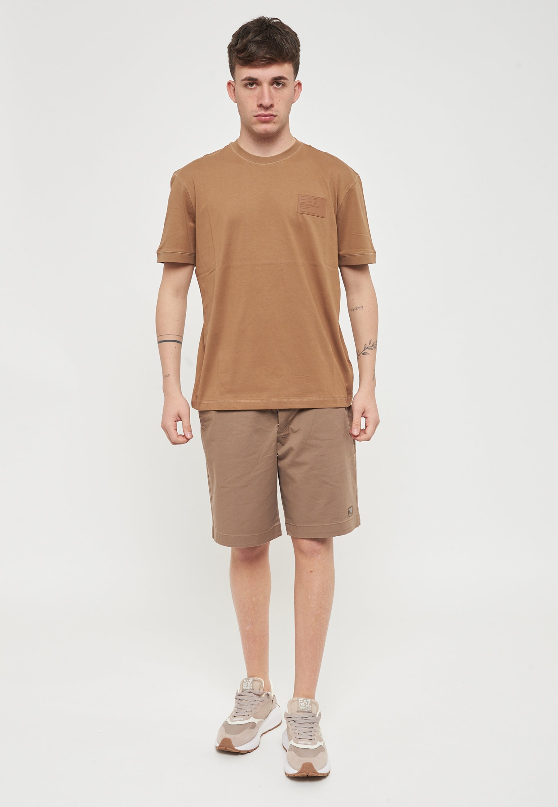 T-Shirt Core Identity Unisex In Jersey Di Cotone Toasted Coconut