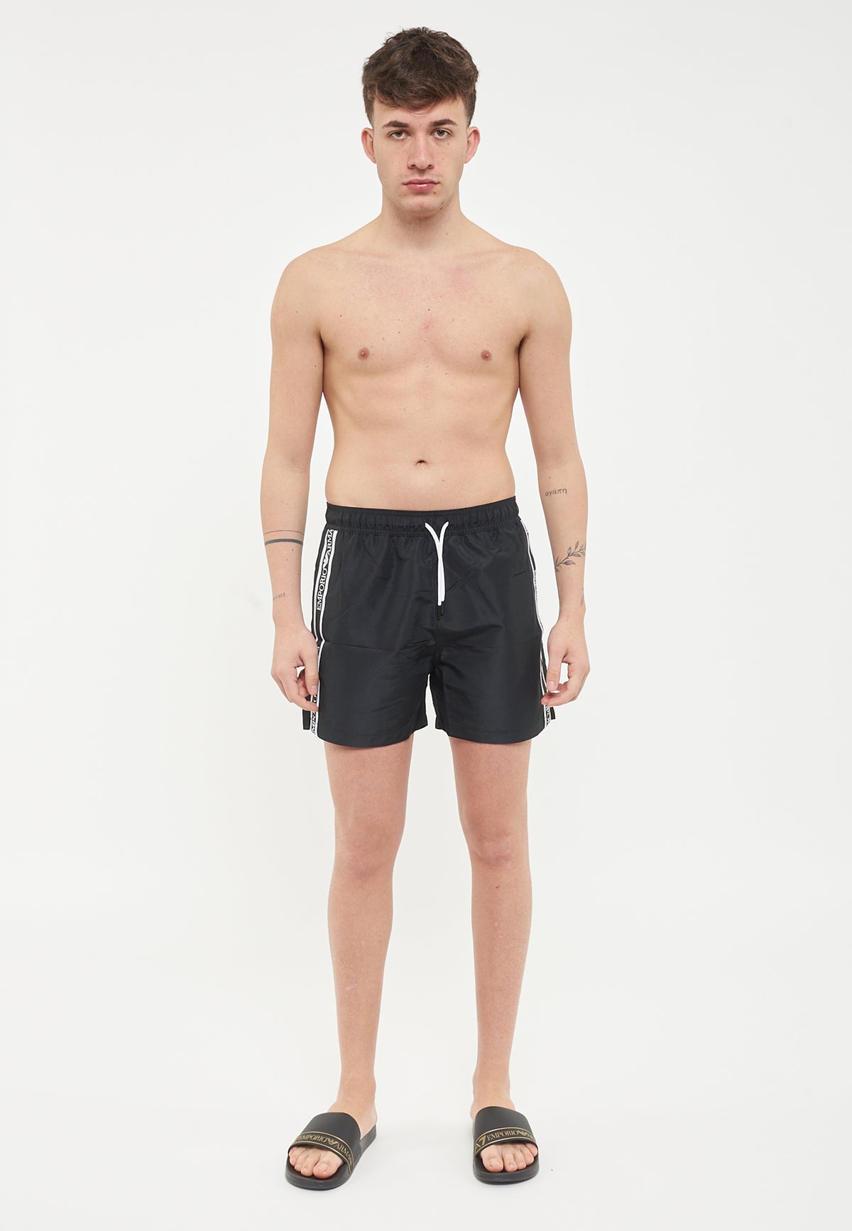 Costume shorts in tessuto riciclato logo bold ASV Black
