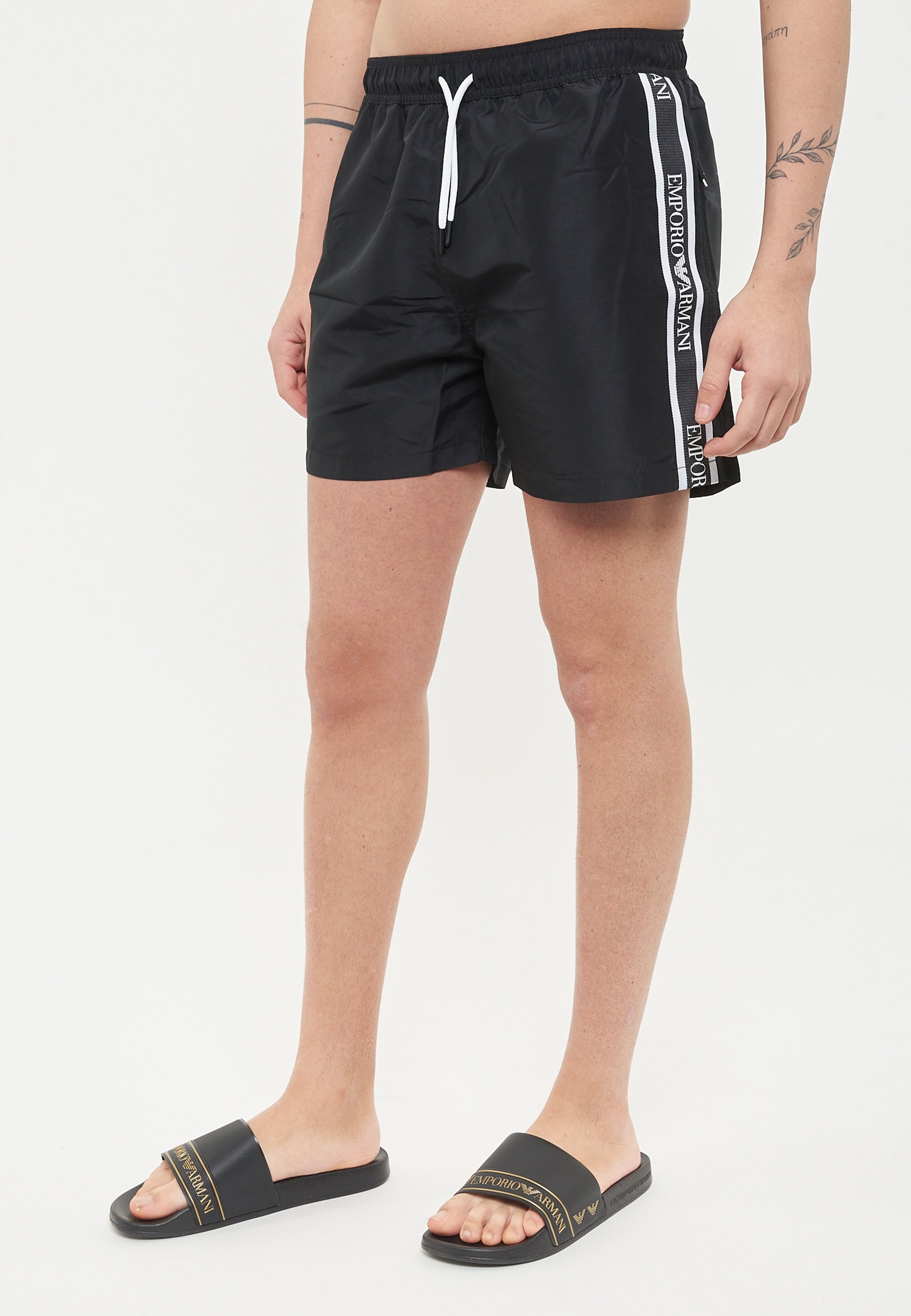 Costume shorts in tessuto riciclato logo bold ASV Black
