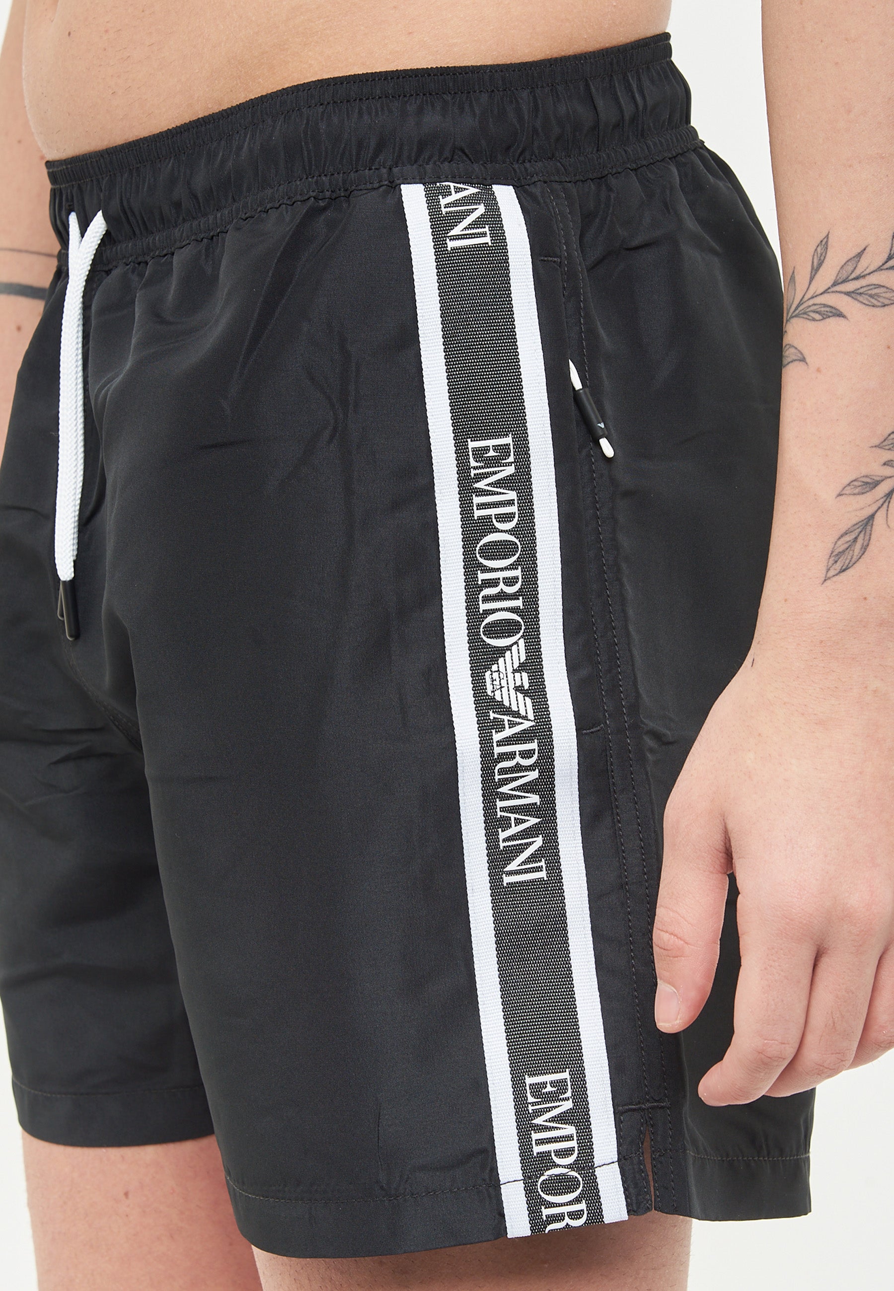 Costume shorts in tessuto riciclato logo bold ASV Black