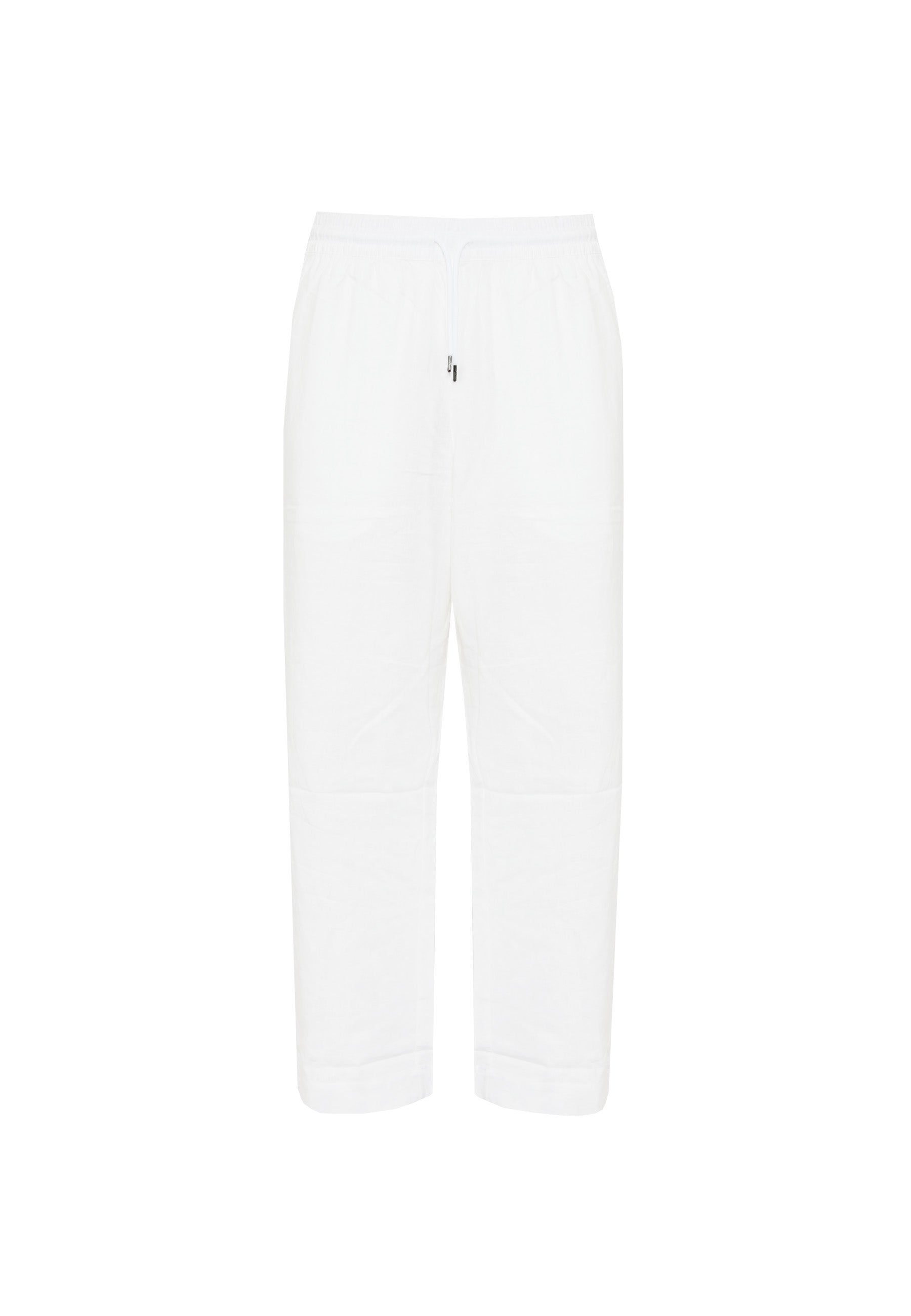 Pantaloni Emporio Armani Swimwear Misto Lino White