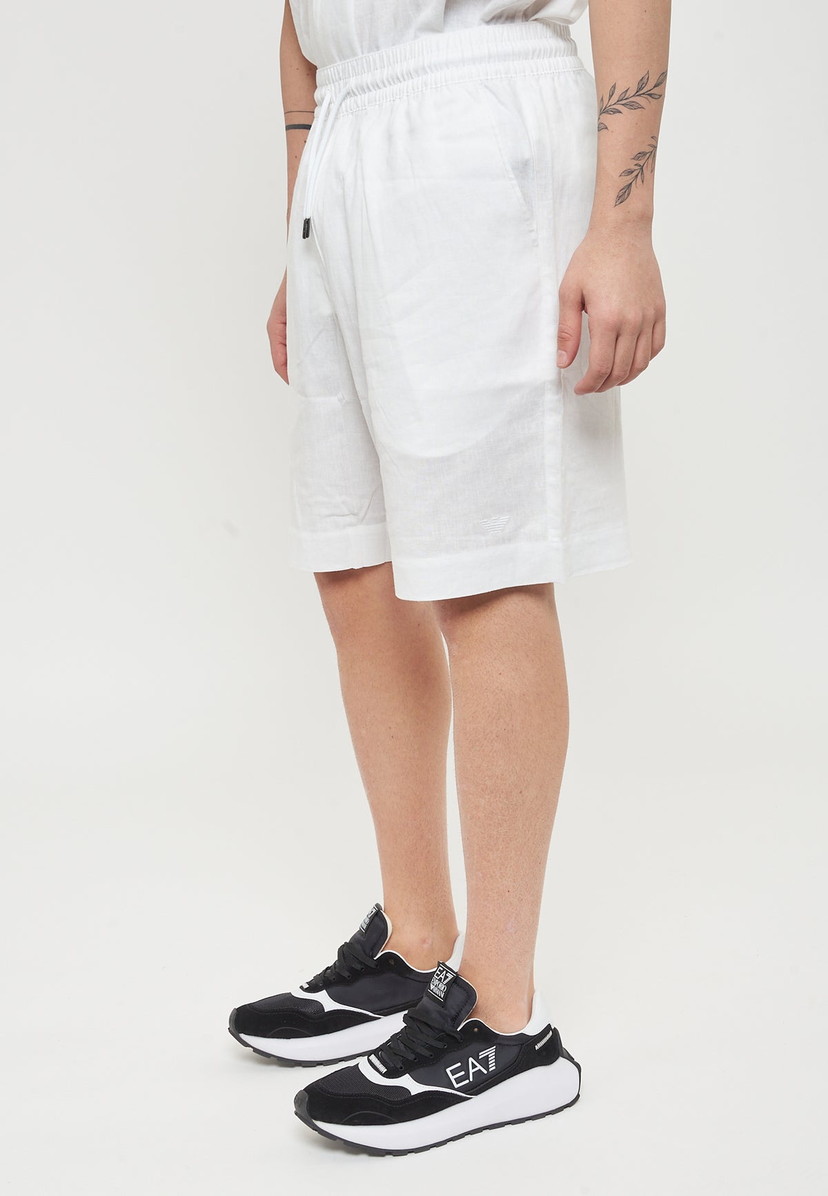 Bermuda beachwear in misto lino White