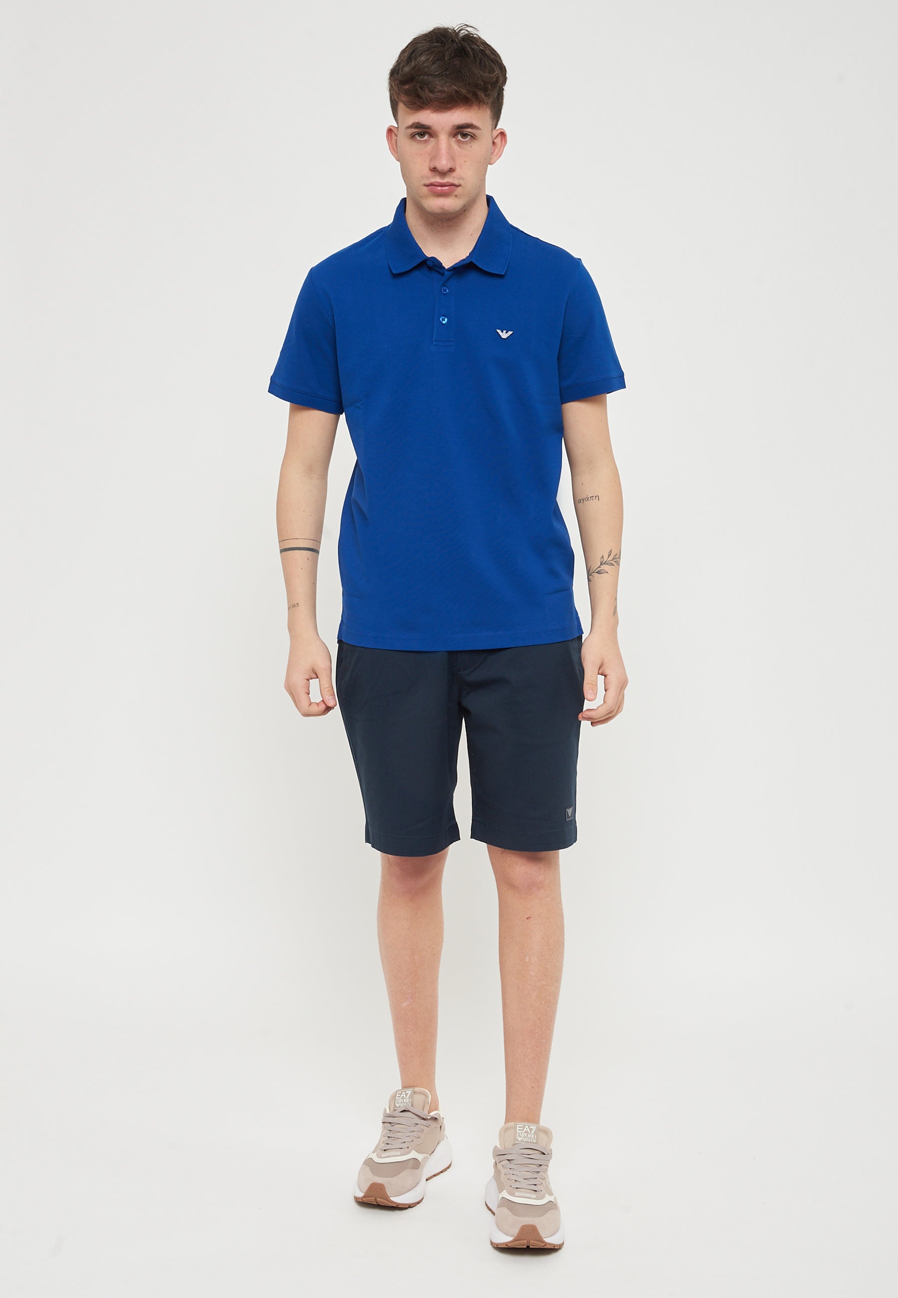 Polo Piquet Emporio Armani Swimwear Solidate Blue