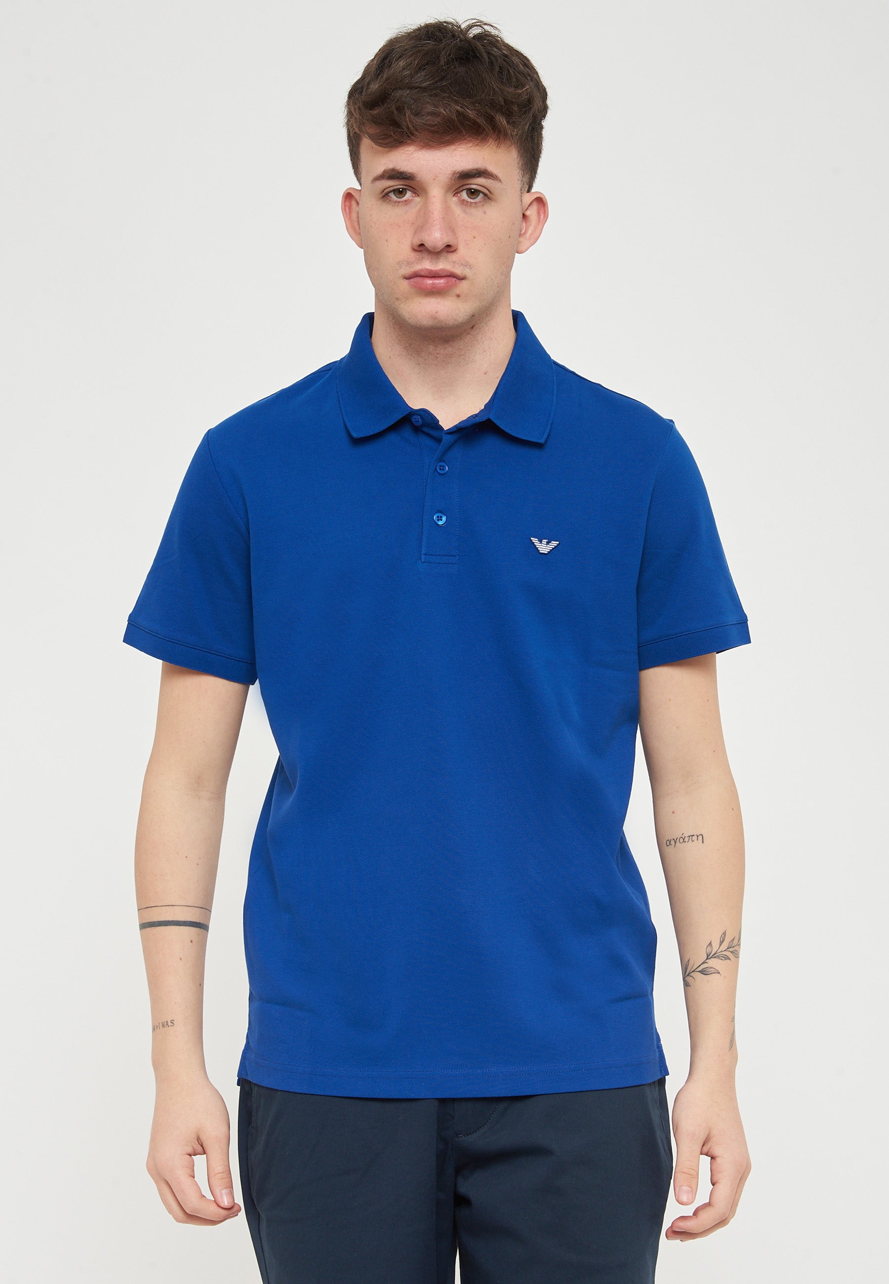 Polo Piquet Emporio Armani Swimwear Solidate Blue