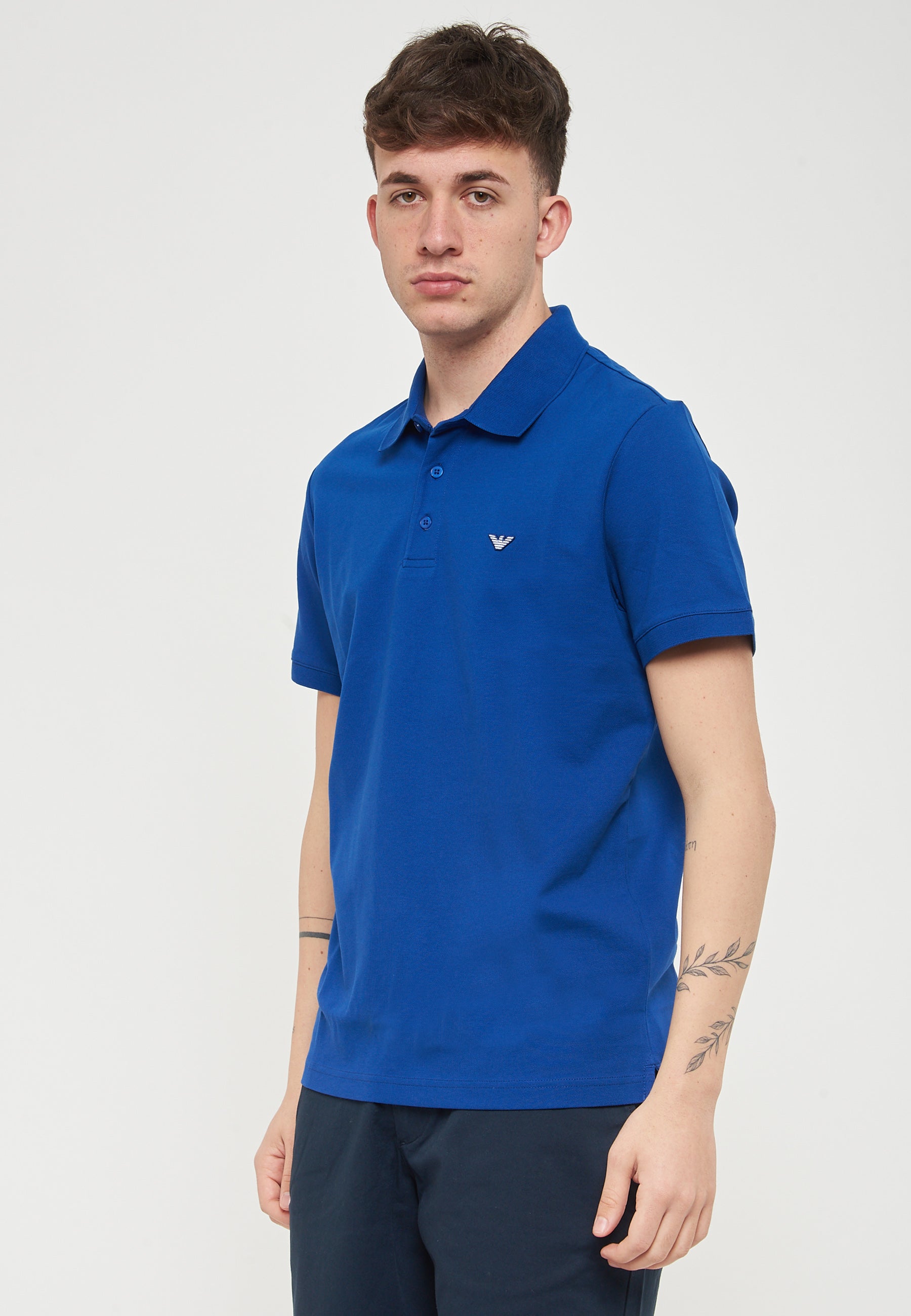 Polo Piquet Emporio Armani Swimwear Solidate Blue