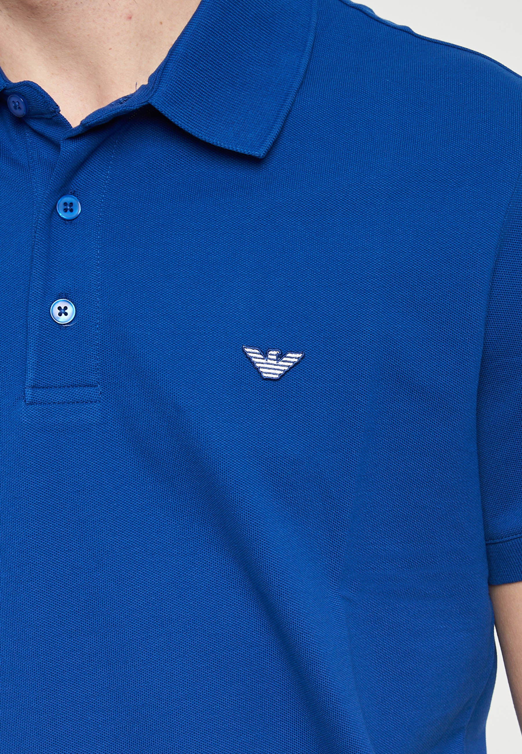Polo Piquet Emporio Armani Swimwear Solidate Blue