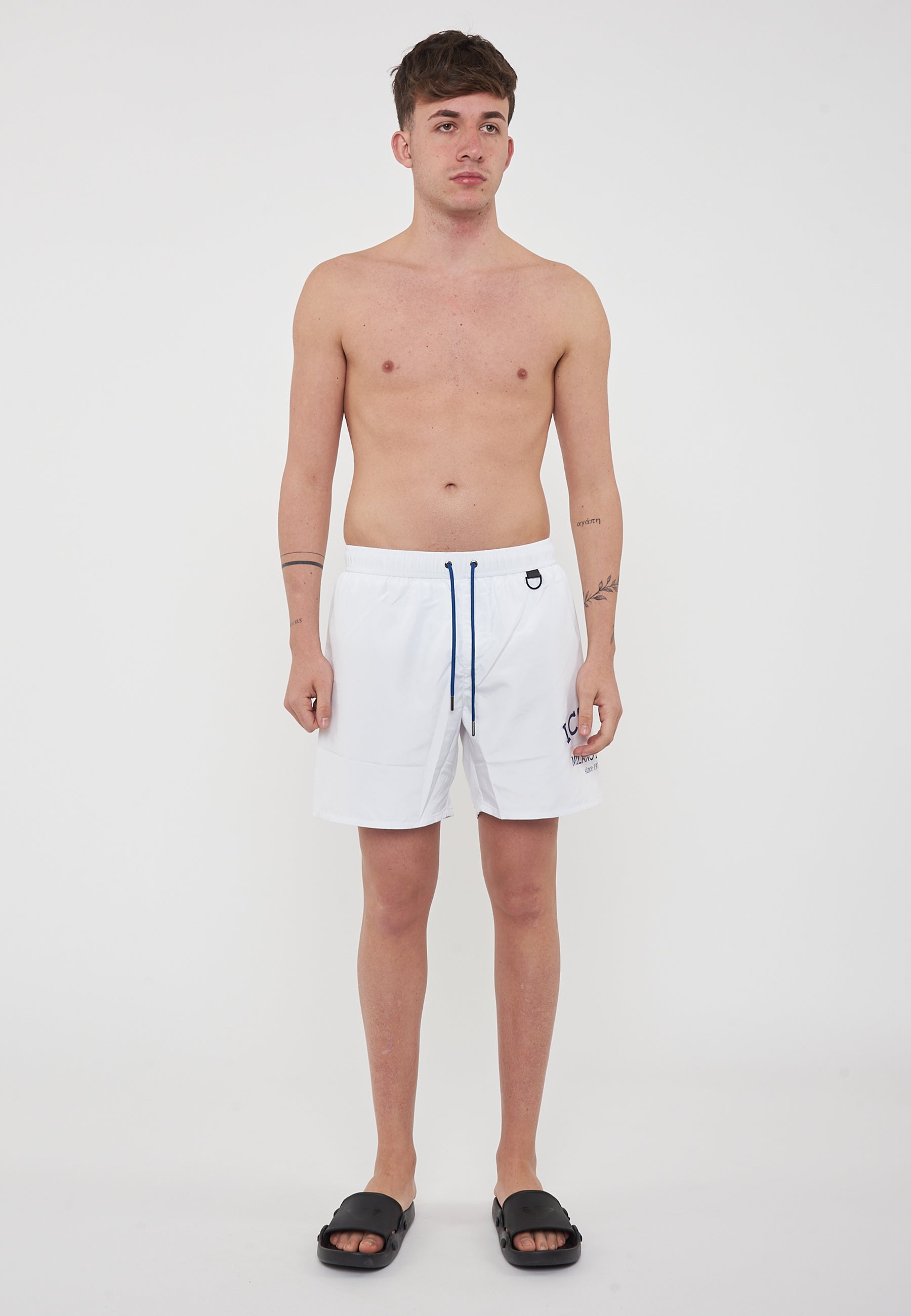 Boxer Uomo da Bagno Con Logo White