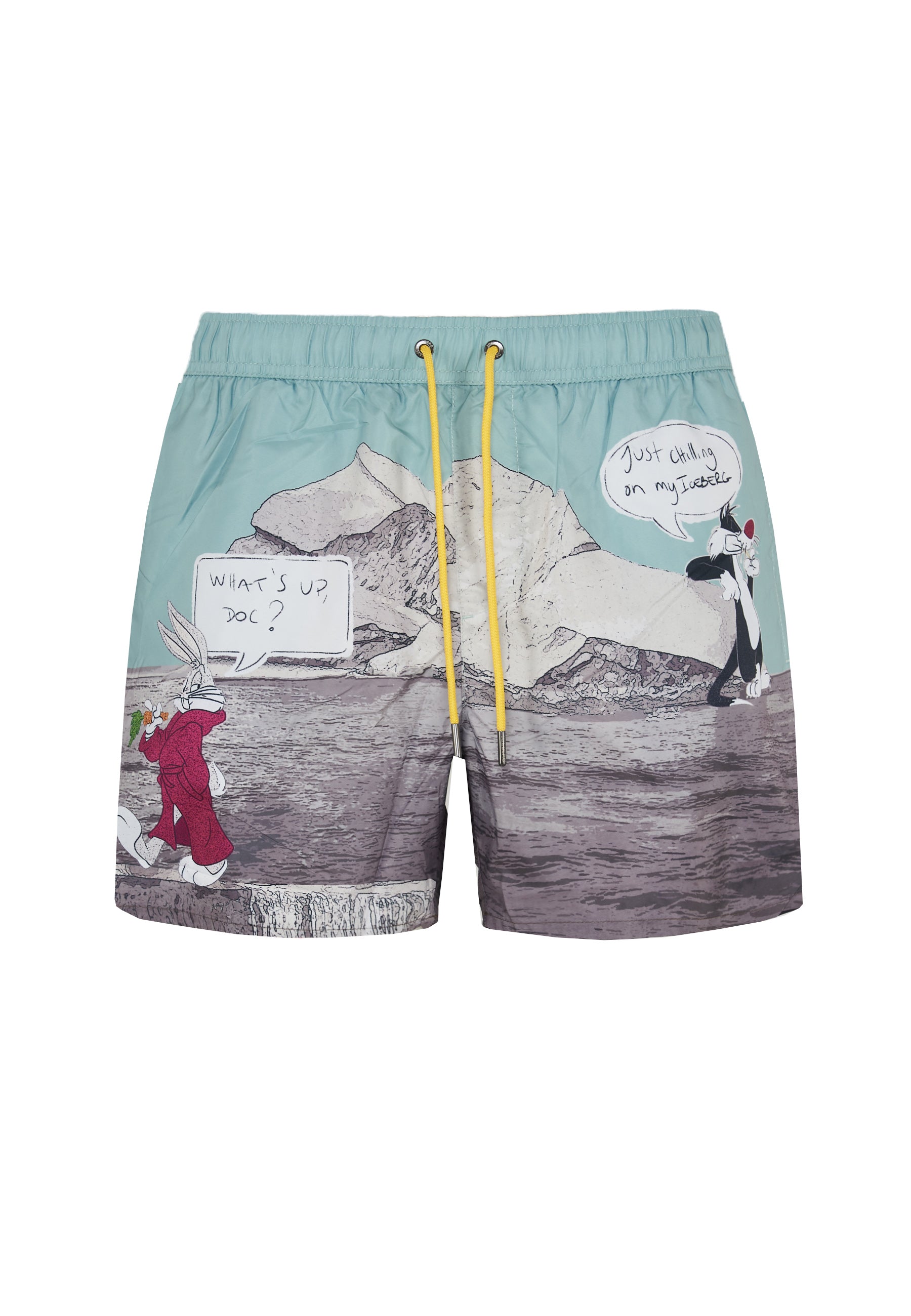 Boxer Uomo da Bagno Con Stampa Cartoon Mint