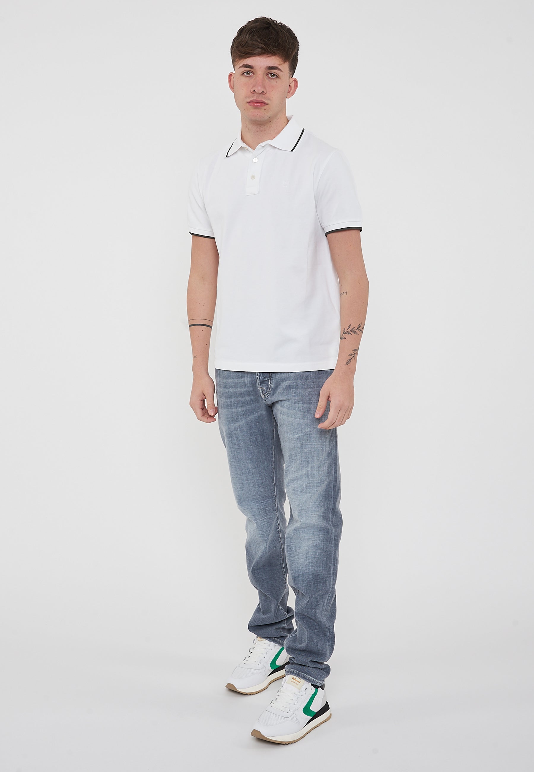 Polo In Piqué Di Cotone Comfort White