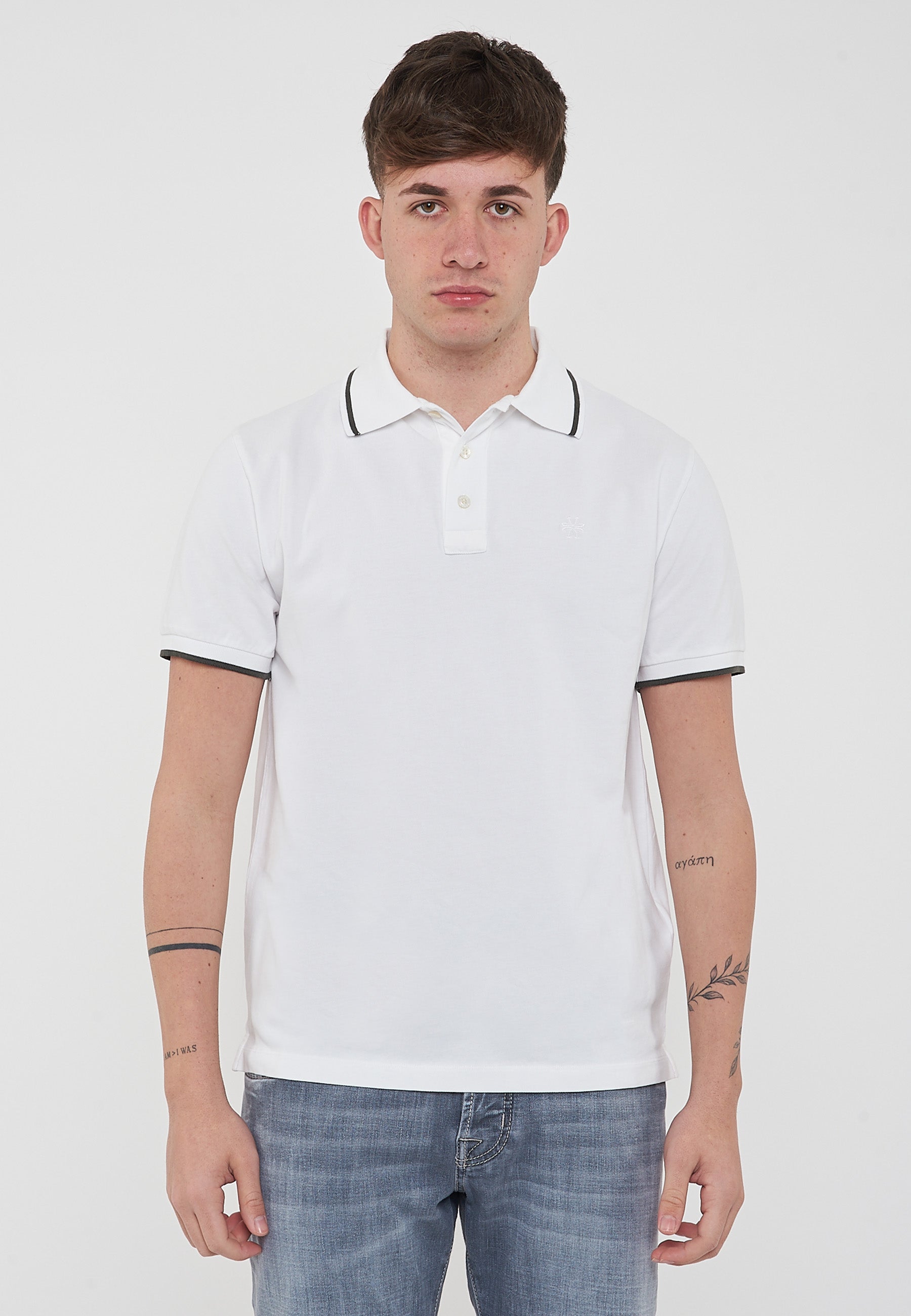Polo In Piqué Di Cotone Comfort White