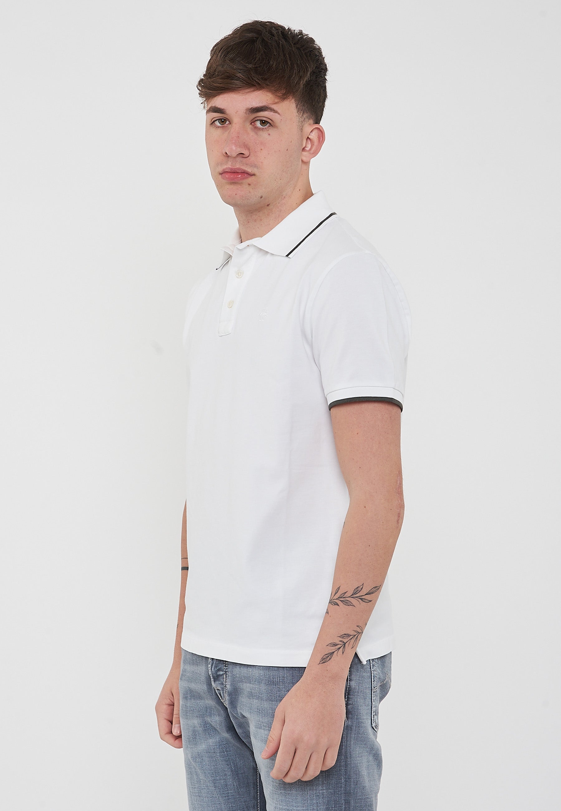 Polo In Piqué Di Cotone Comfort White