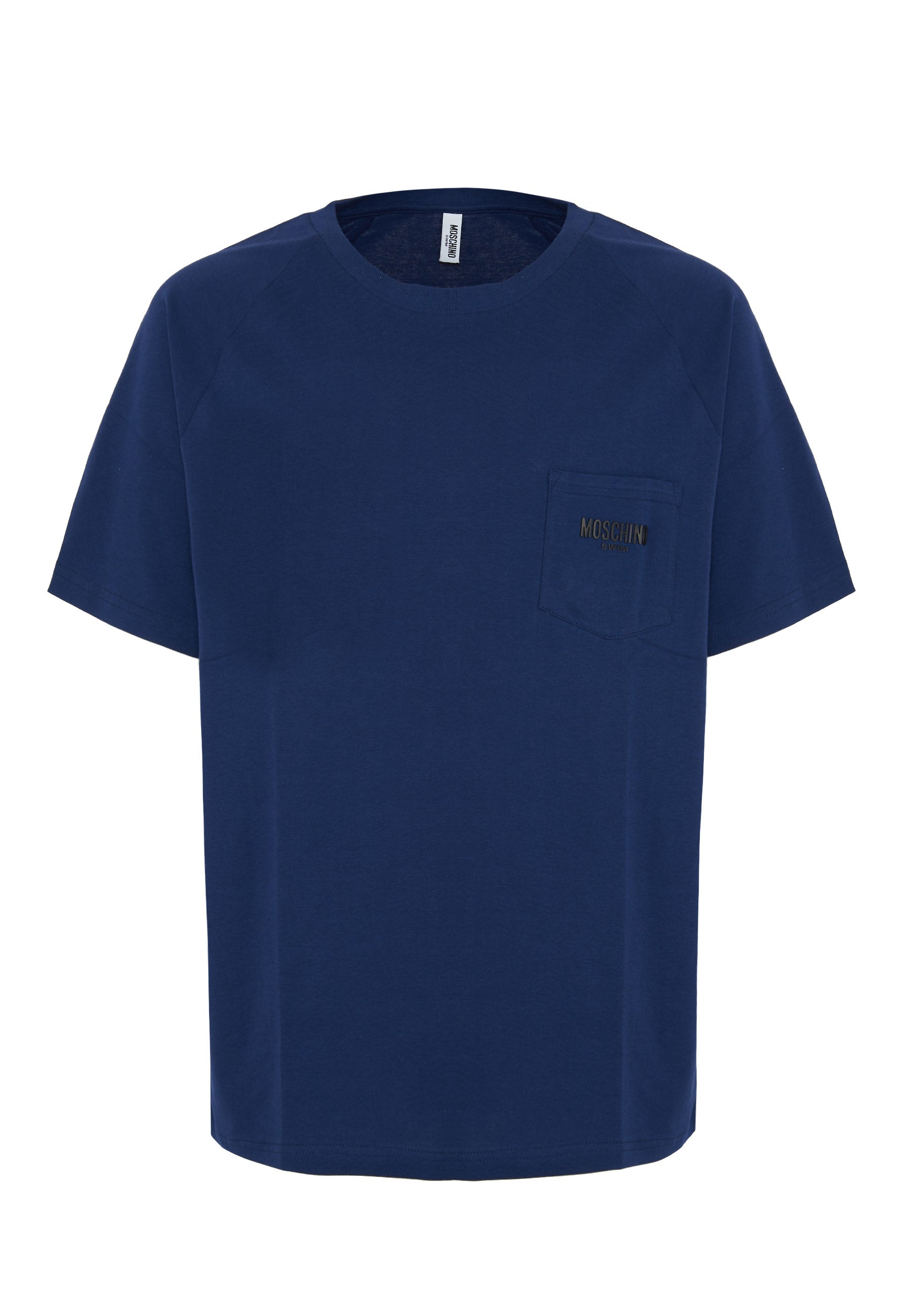 T-Shirt Uomo Tinta Unita Con Logo E Taschino Blu