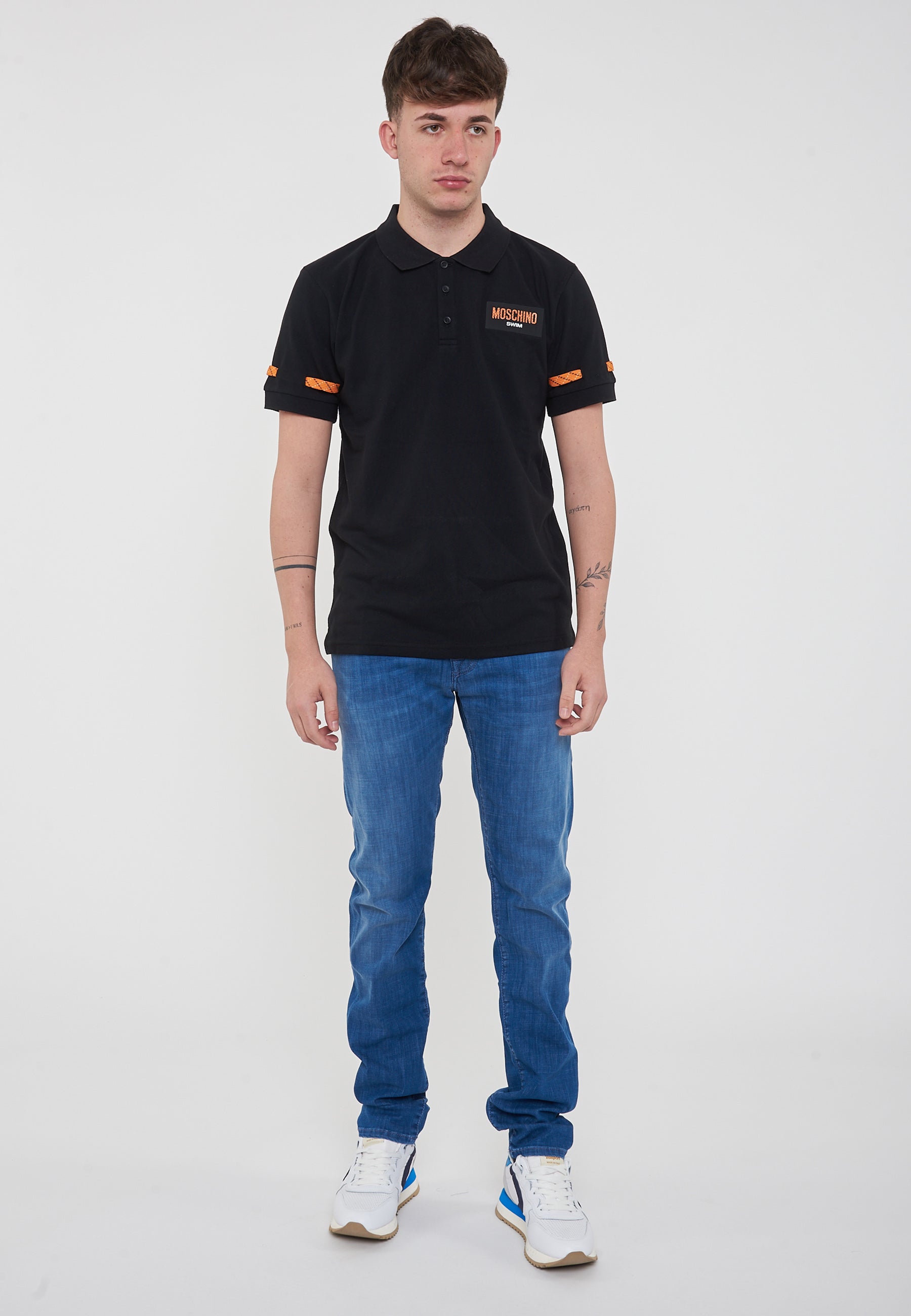 Polo Uomo Tinta Unita Nero