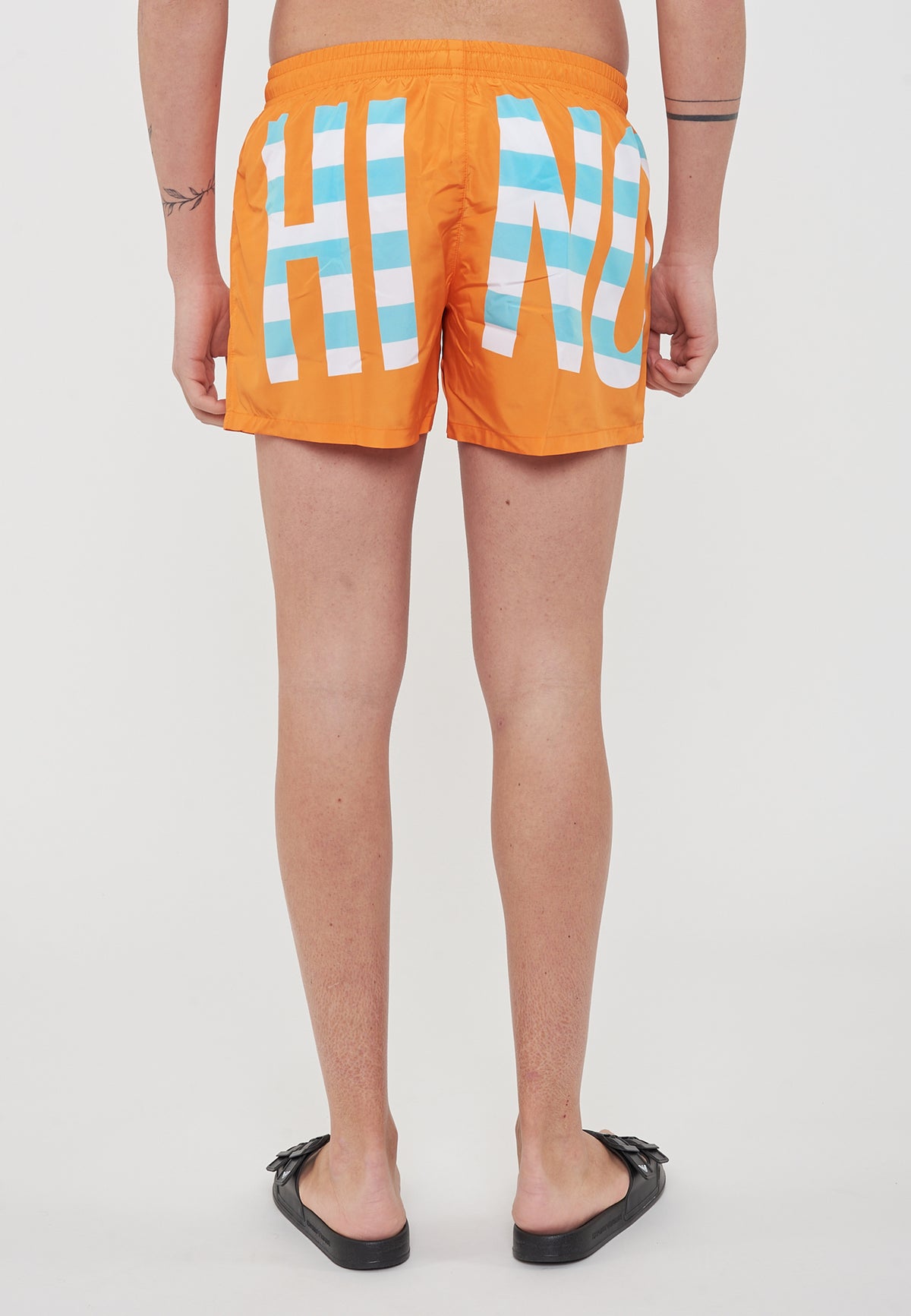 Boxer Mare Striped Lettering Logo Arancione