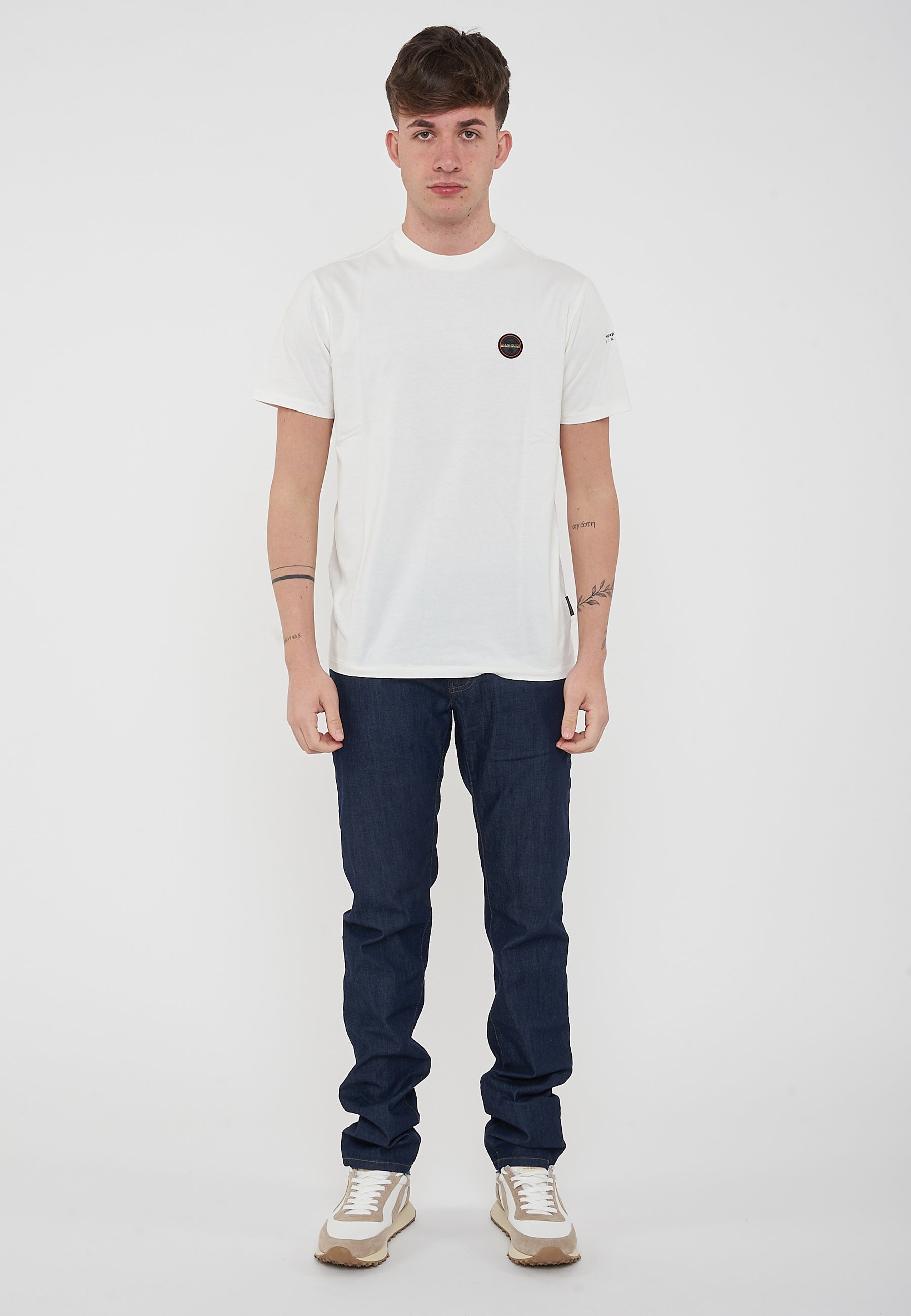 T-Shirt a Maniche Corte Badge White Heron