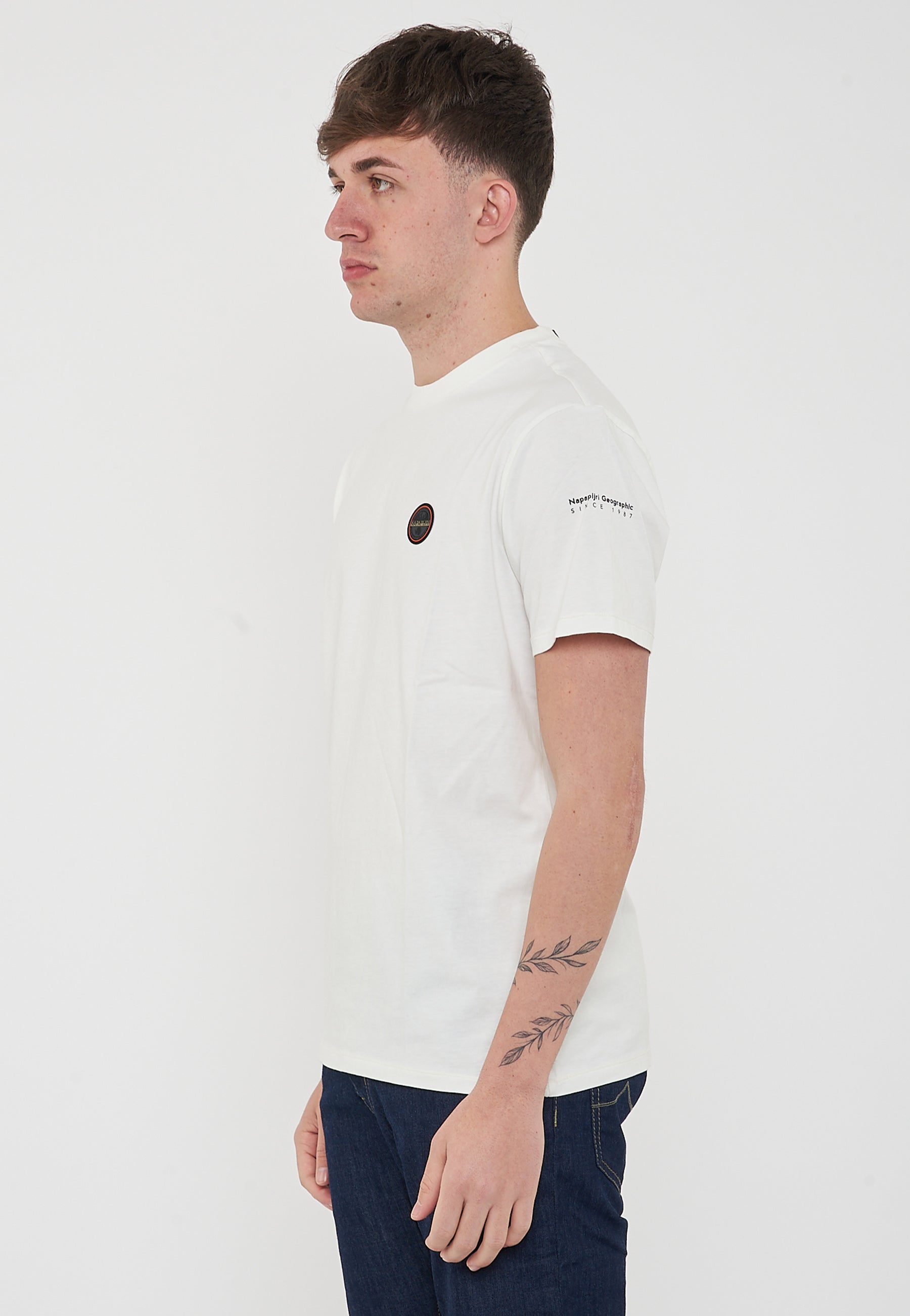 T-Shirt a Maniche Corte Badge White Heron