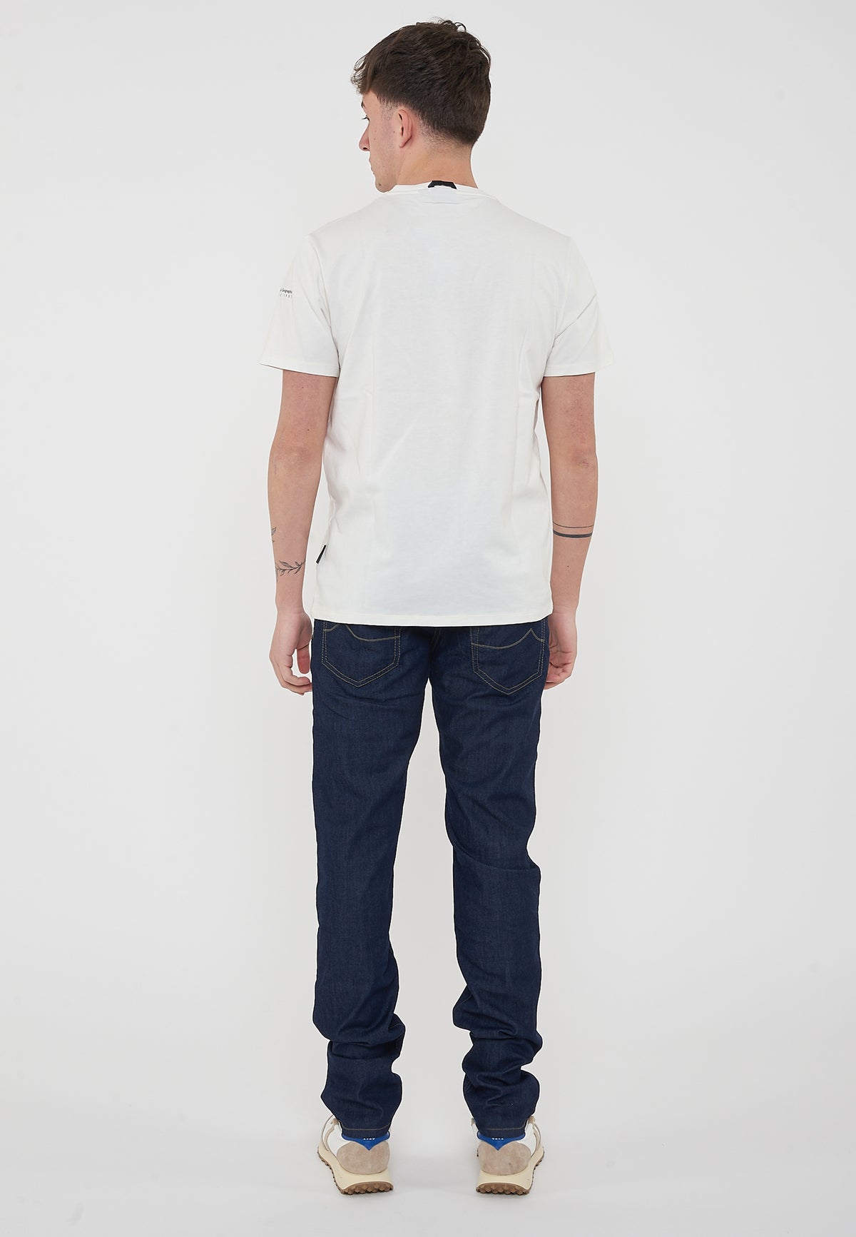 T-Shirt a Maniche Corte Badge White Heron