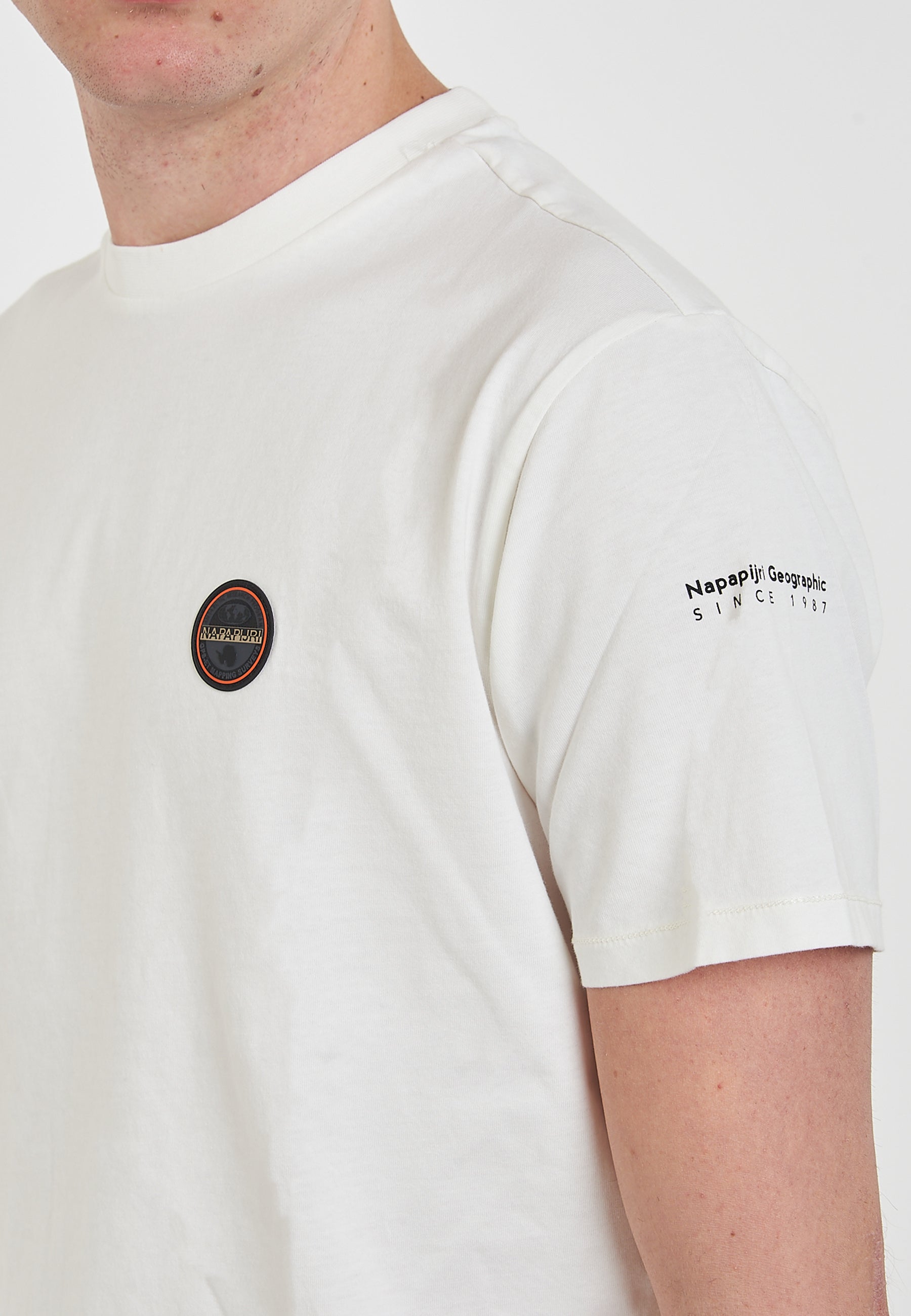 T-Shirt a Maniche Corte Badge White Heron