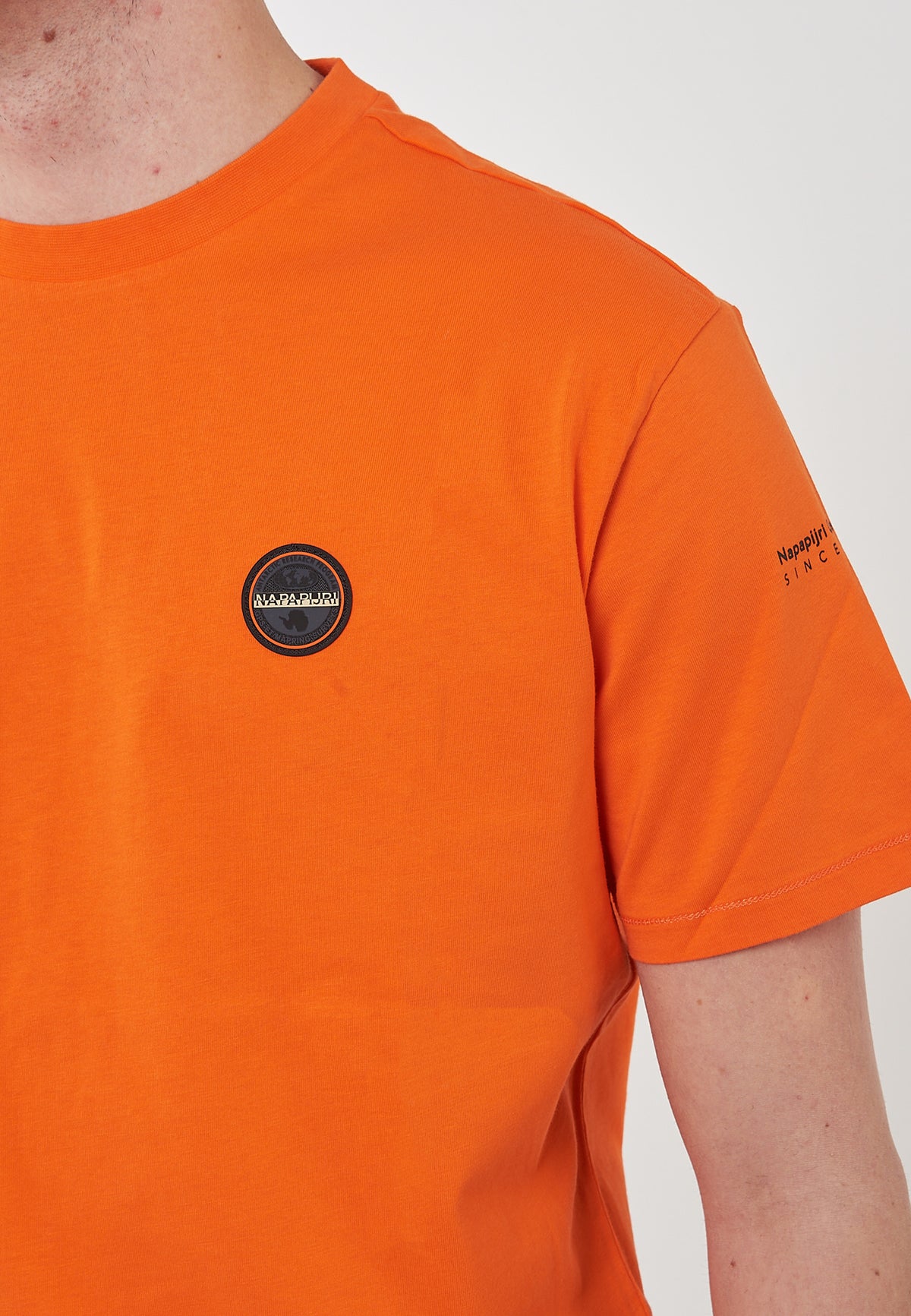 Badge Short Sleeve T-Shirt Orange Red