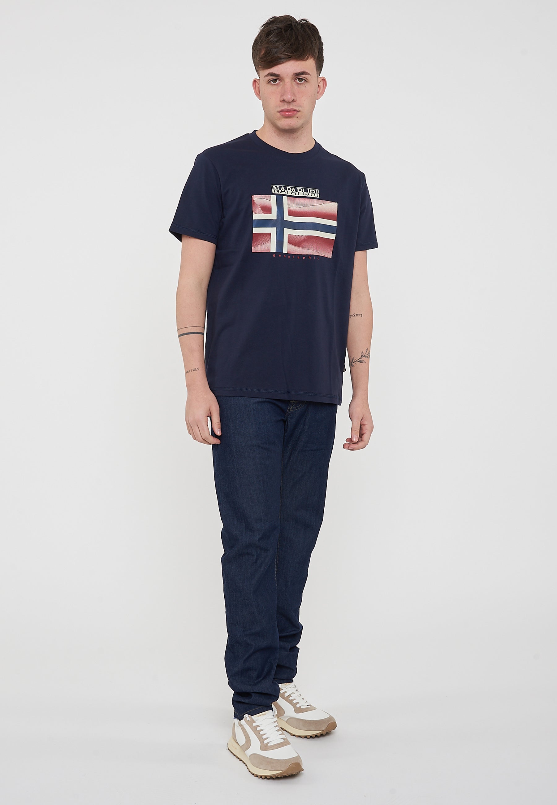 T-Shirt a Maniche Corte Lari Blu Marine
