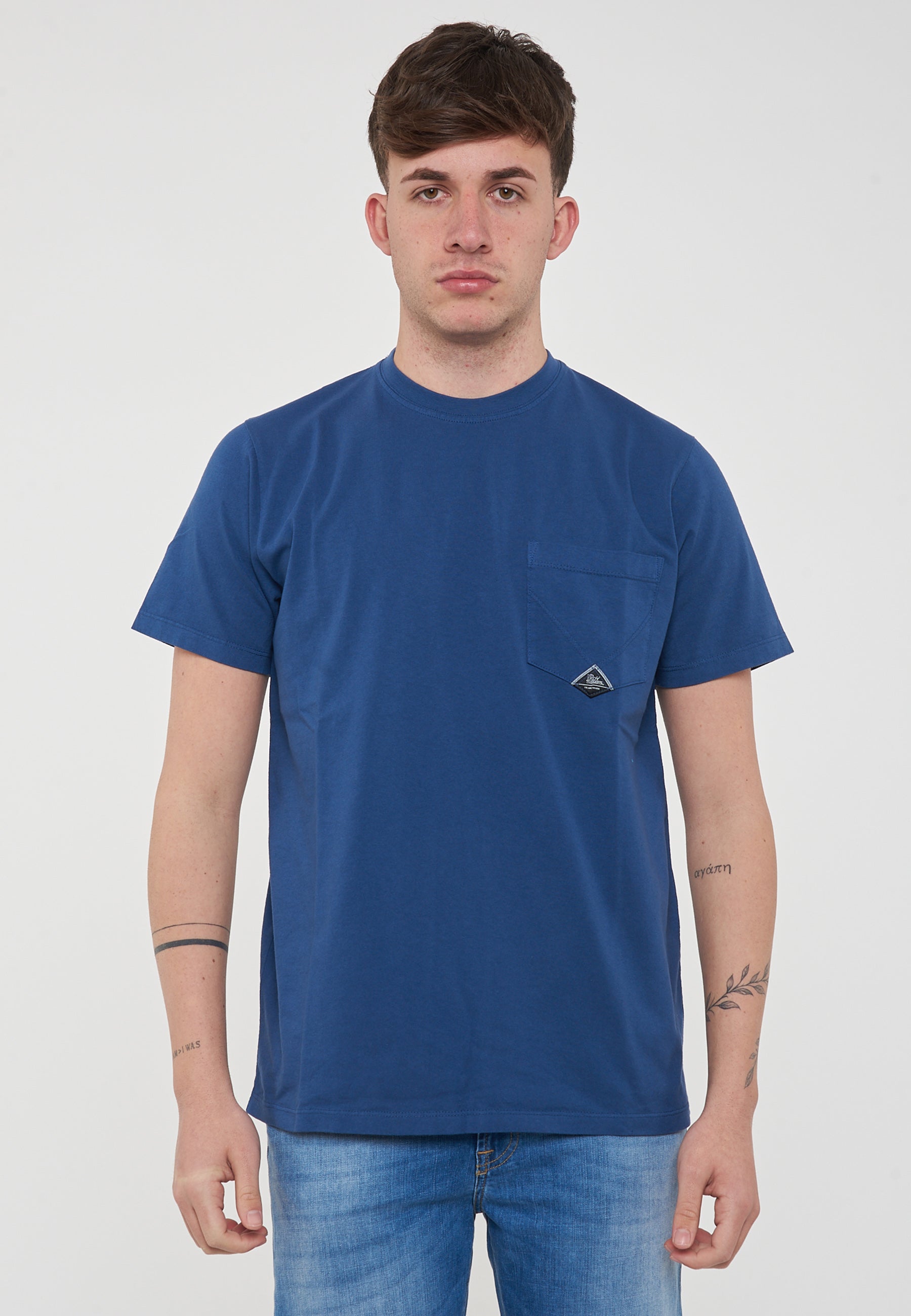 T-shirt Pocket In Jersey French Navy