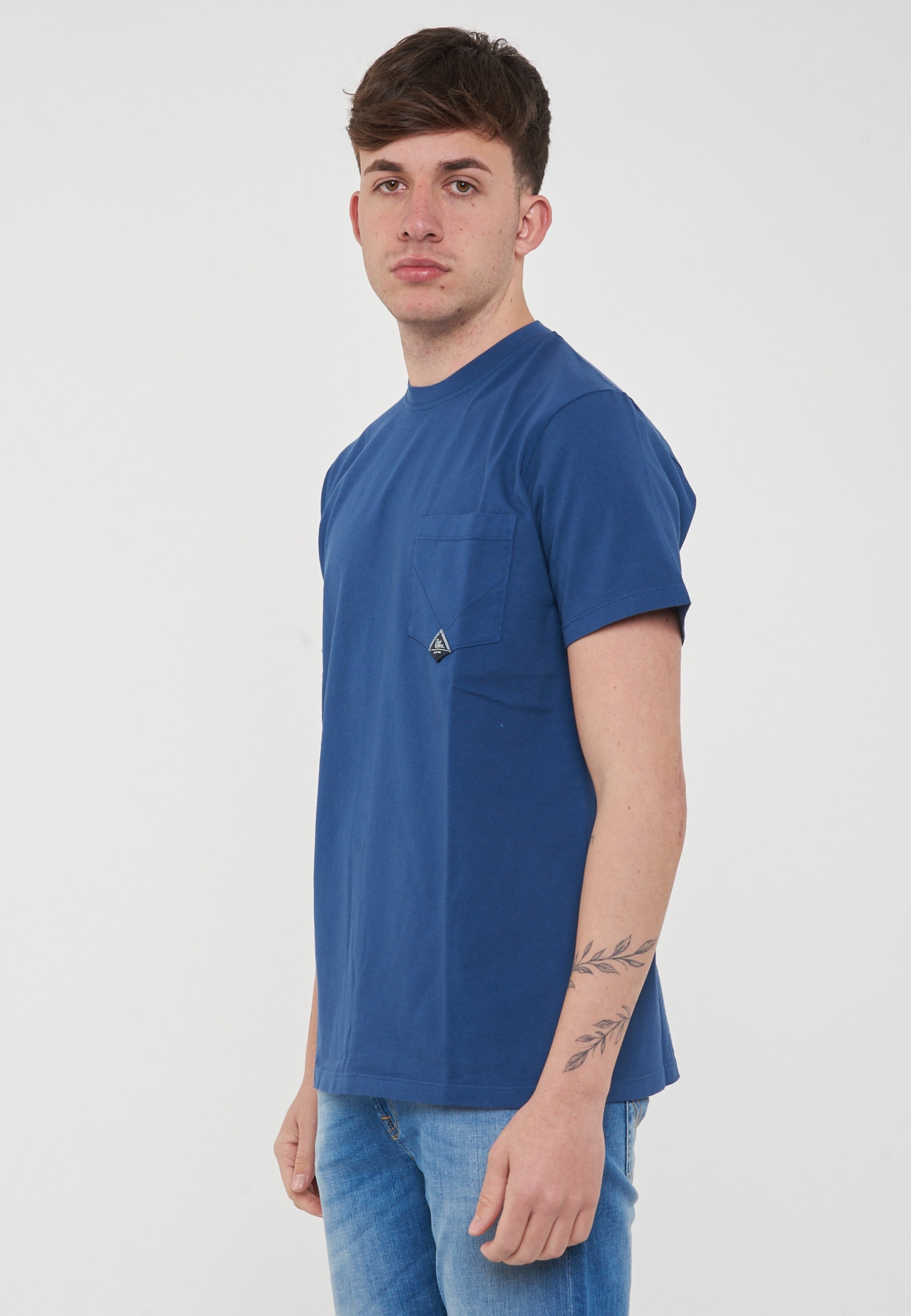 T-shirt Pocket In Jersey French Navy