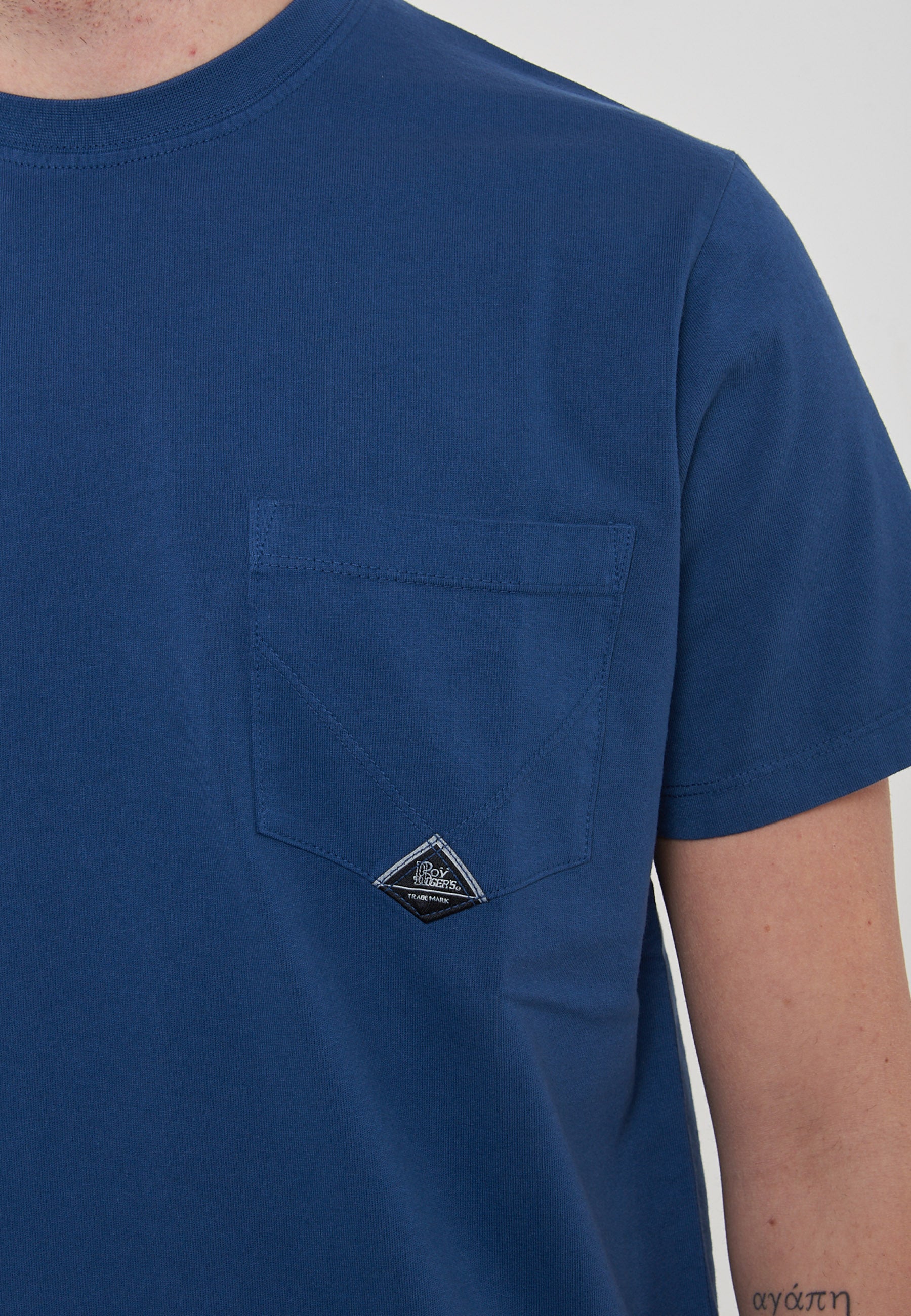 T-shirt Pocket In Jersey French Navy