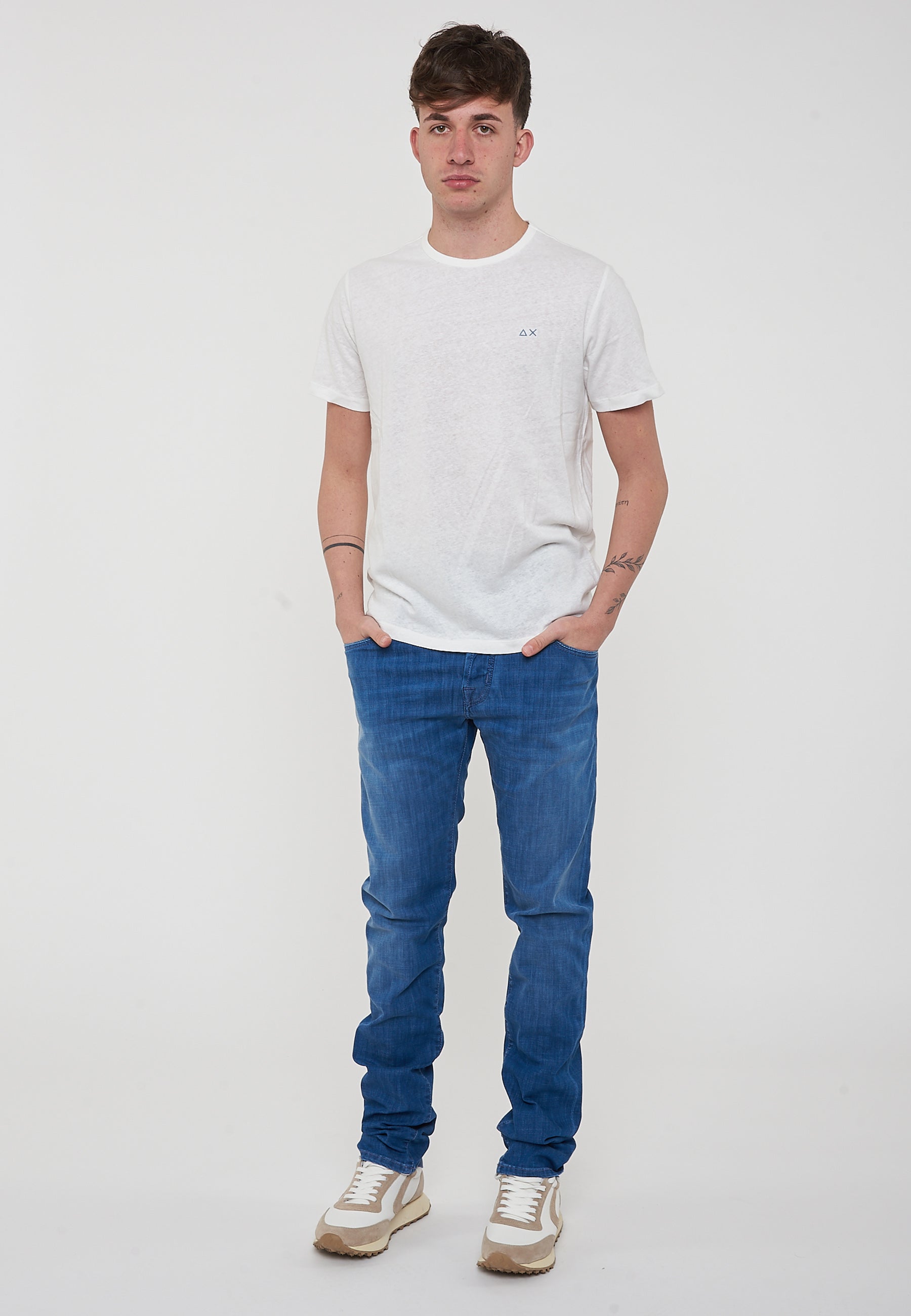 T-Shirt Jersey Linen S/S Bianco Panna