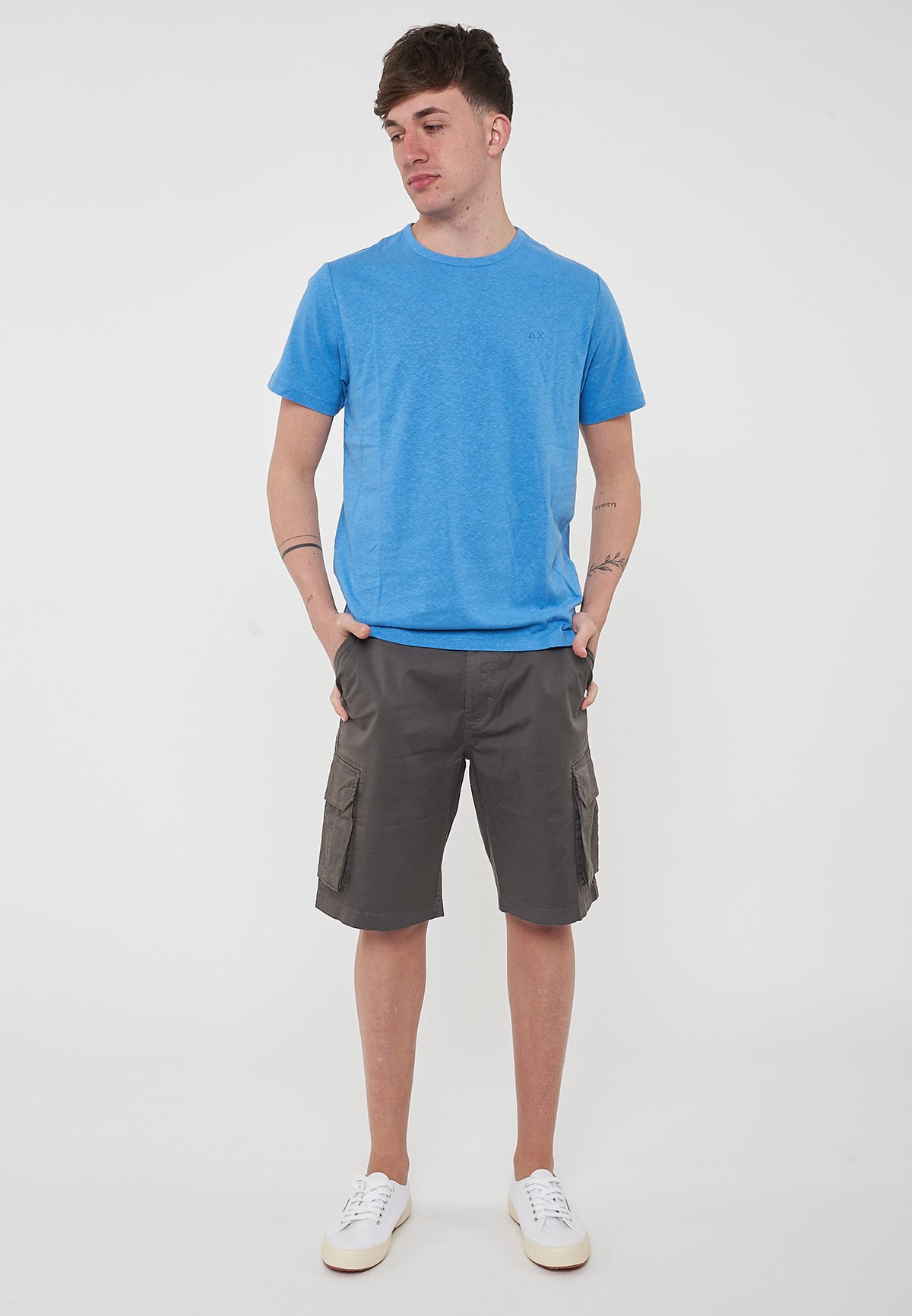T-Shirt Jersey Linen S/S Air Force Blue