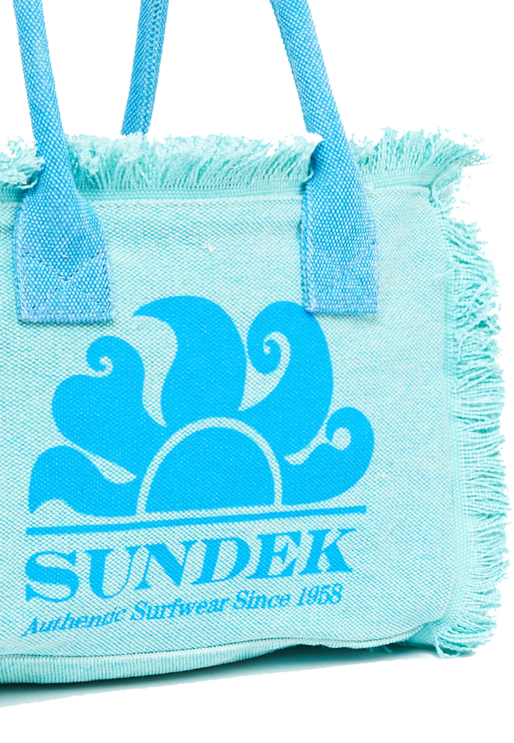Tote Bag Con Effetto Stone Washed Miami Blue Java