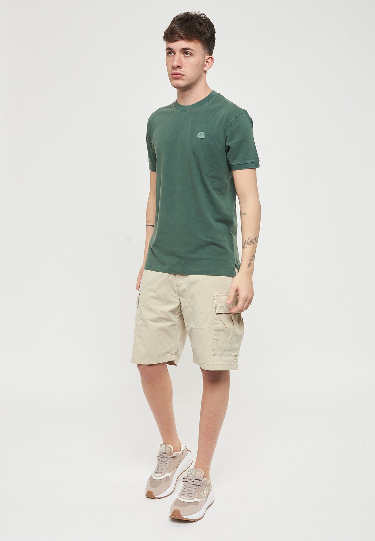 T-Shirt New Dey Girocollo Tinto Capo Con Logo Pine 01