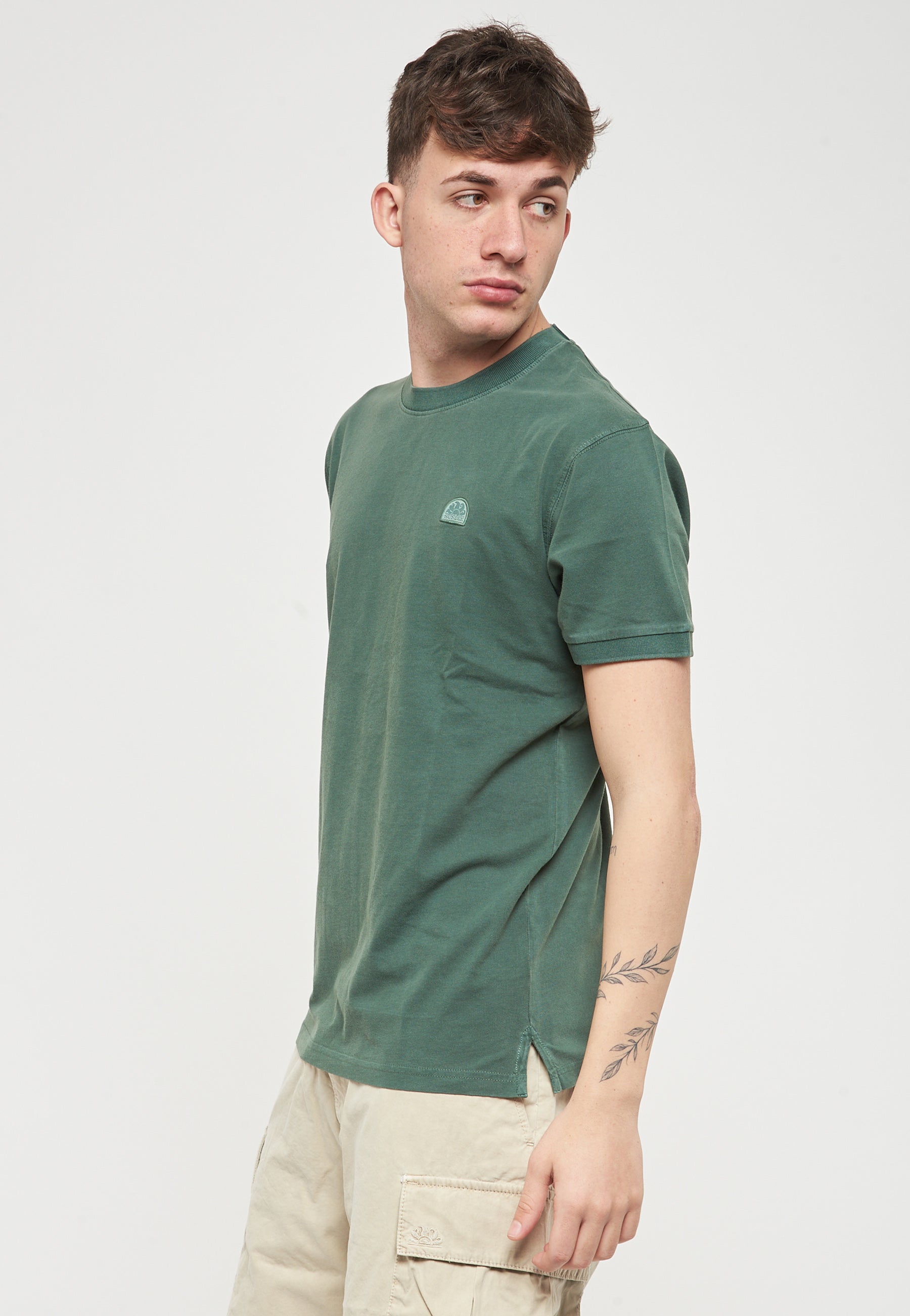 T-Shirt New Dey Girocollo Tinto Capo Con Logo Pine 01